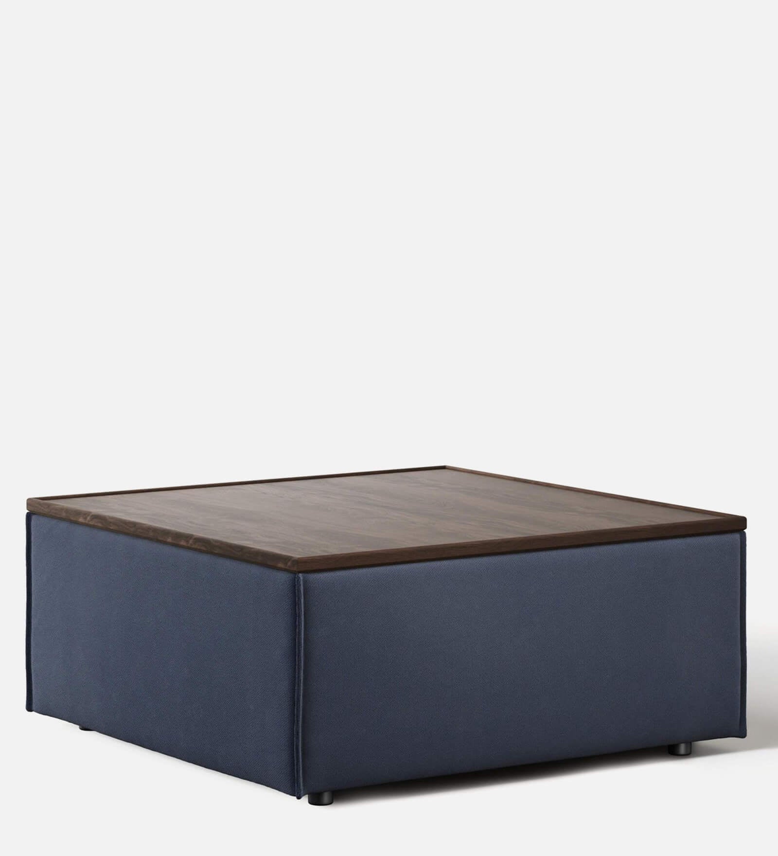 Lotan Fabric Ottoman In Cool Blue Colour With Storage