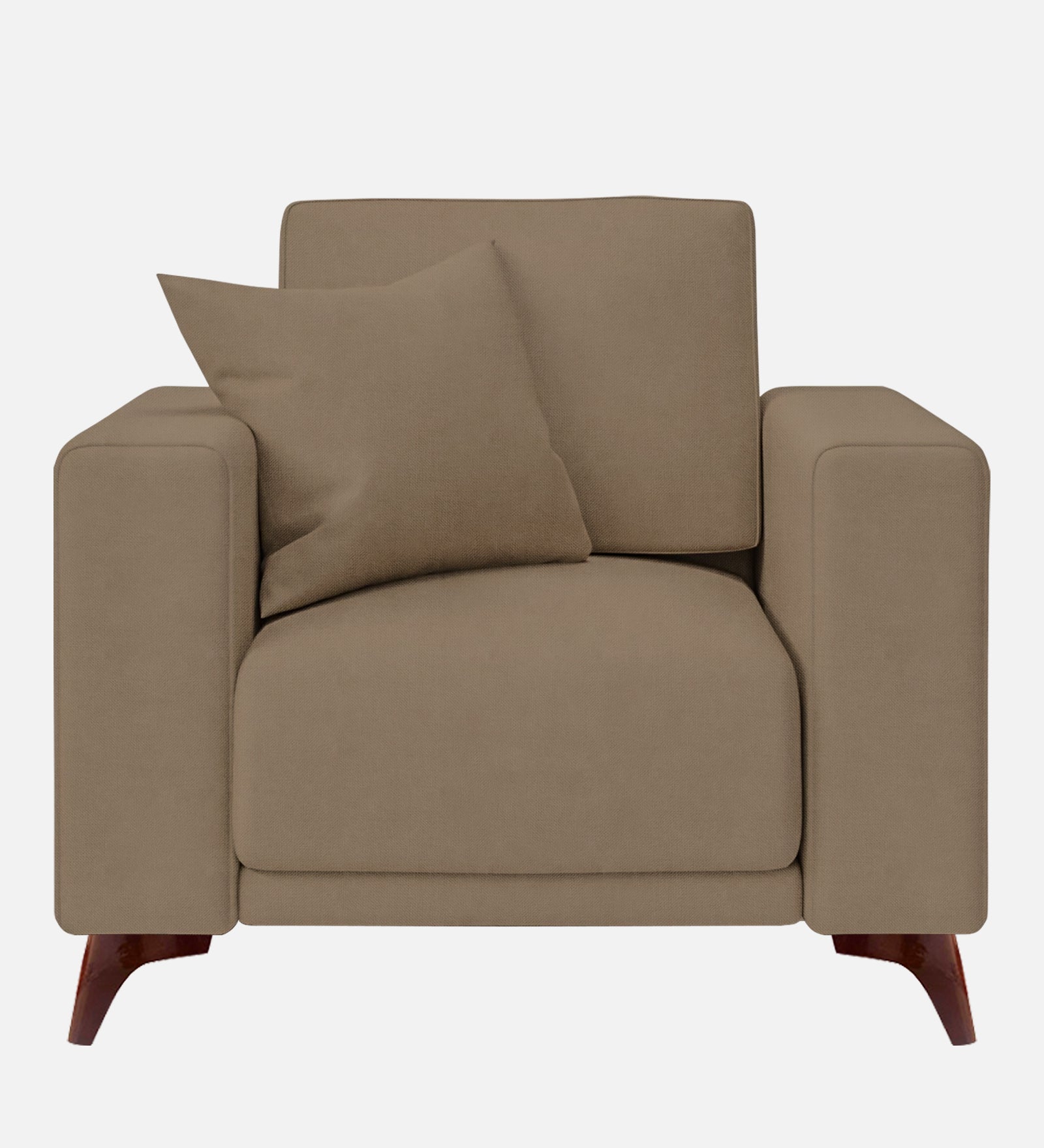 Luca Fabric 1 Seater Sofa In Hazel Beige Colour