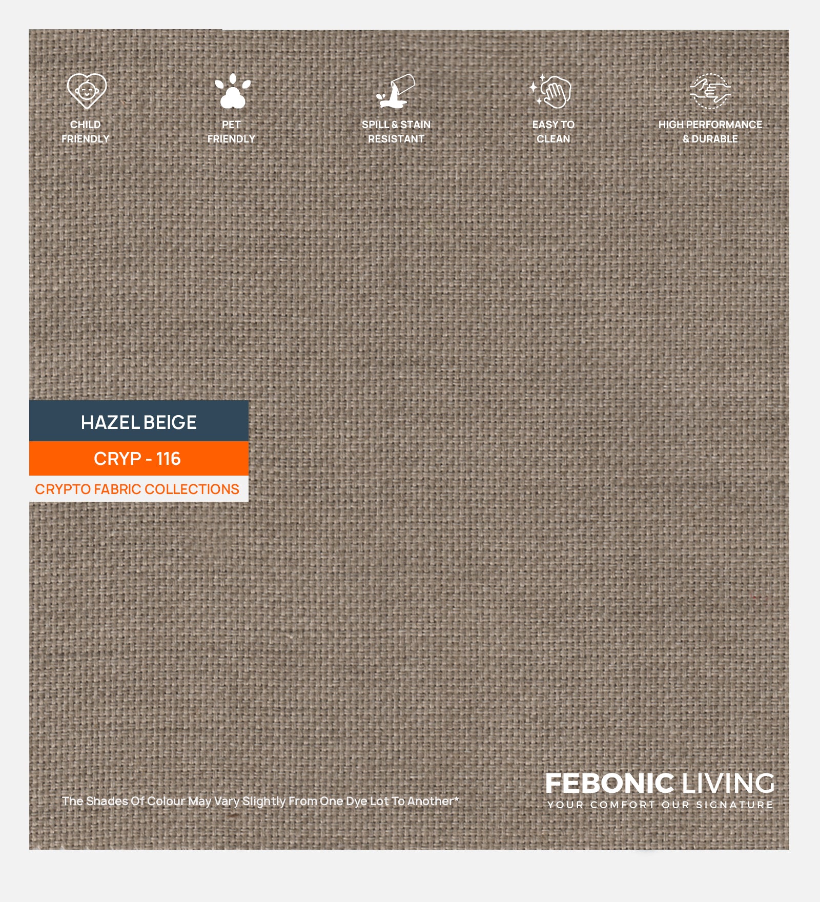 Luca Fabric 1 Seater Sofa In Hazel Beige Colour