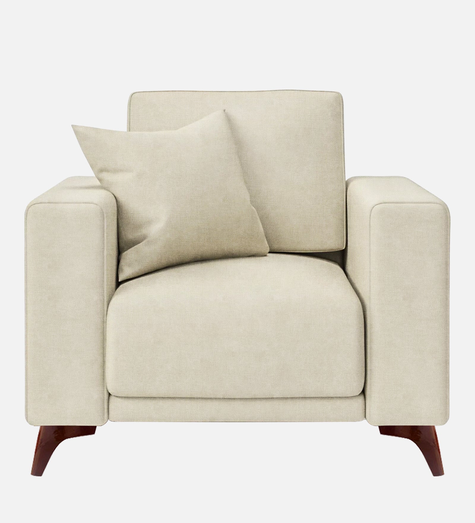 Luca Fabric 1 Seater Sofa In Maple Cream Colour