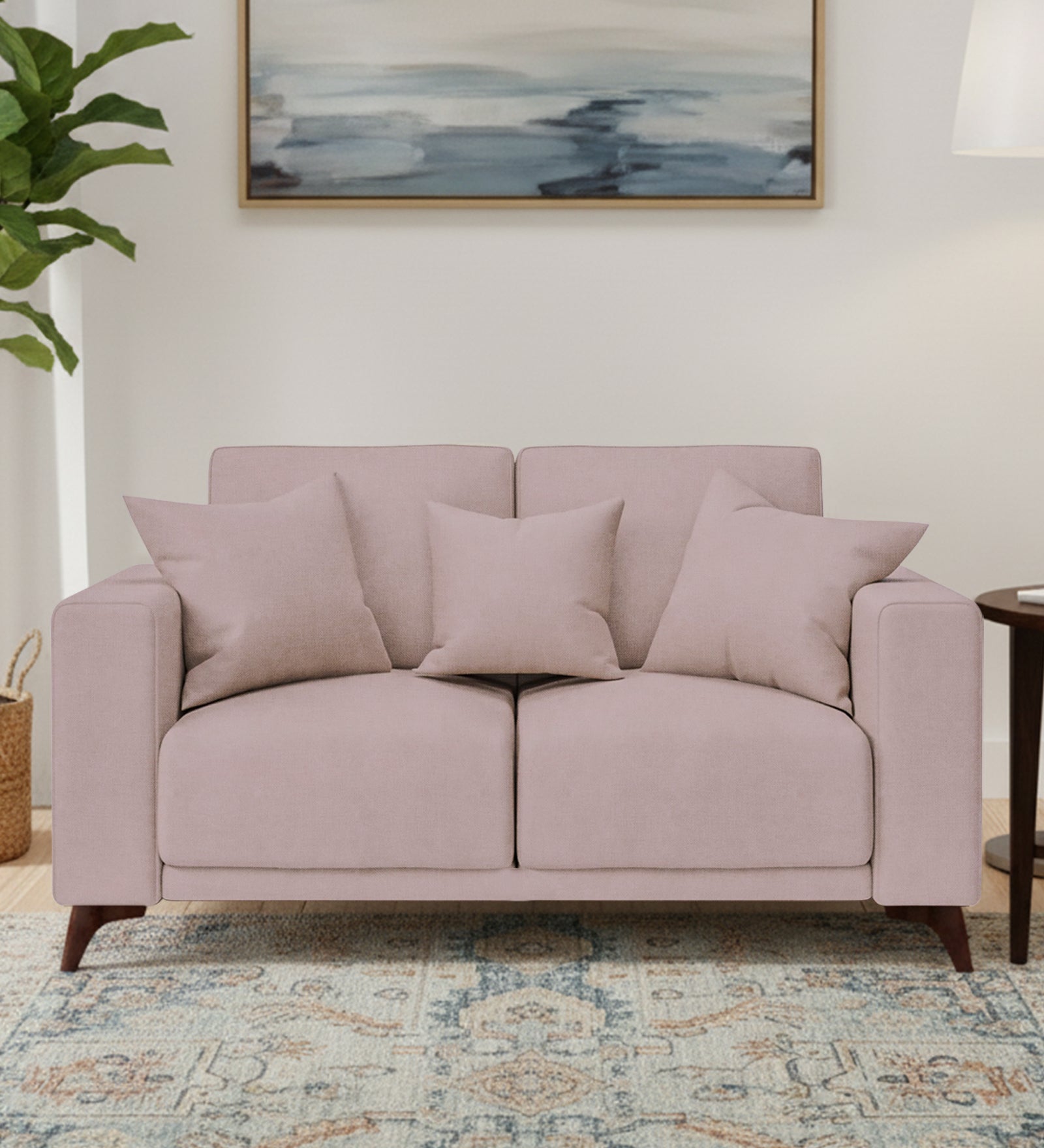 Luca Fabric 2 Seater Sofa In Almond Beige Colour