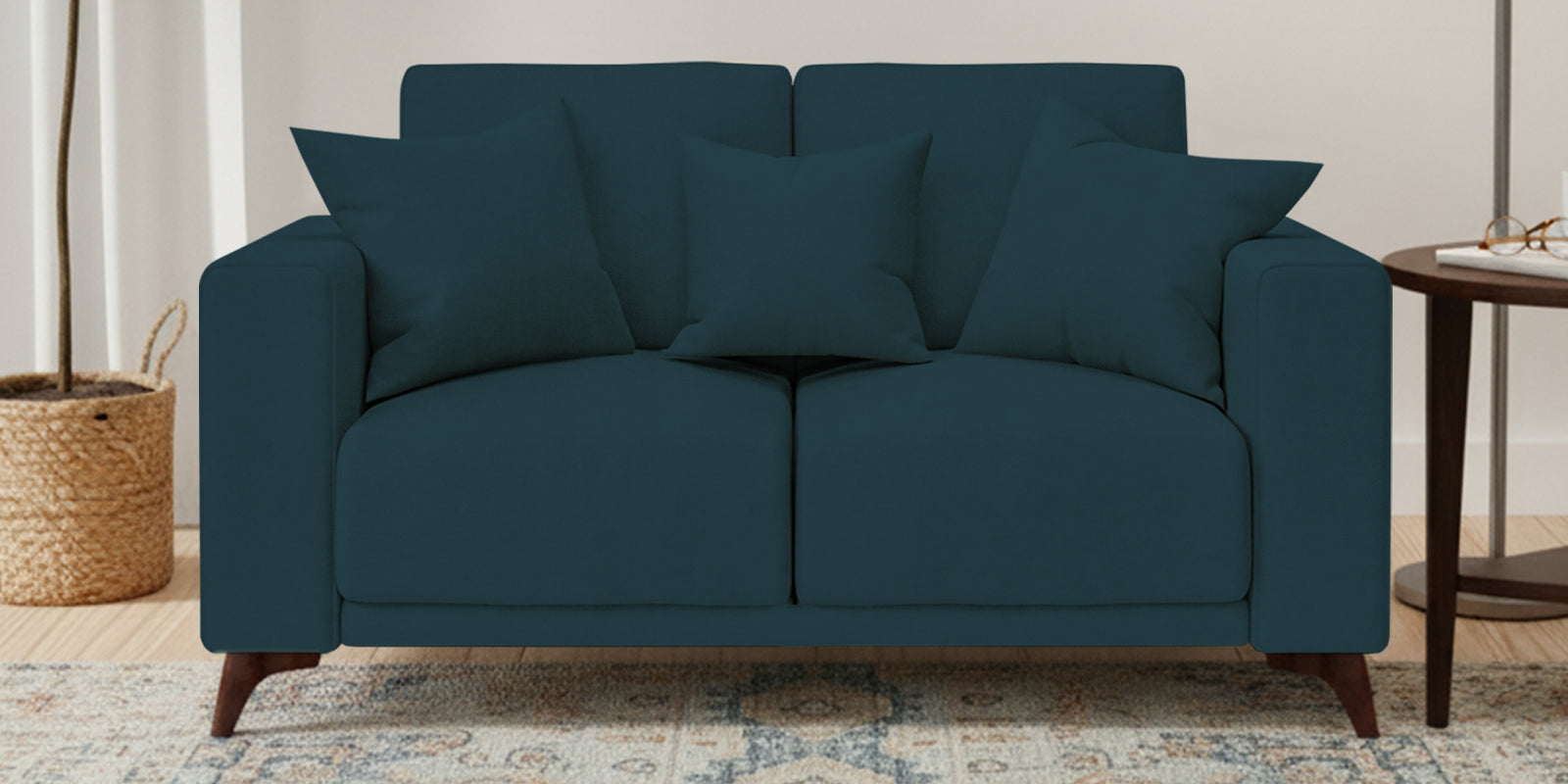 Luca Fabric 2 Seater Sofa In Cool Blue Colour