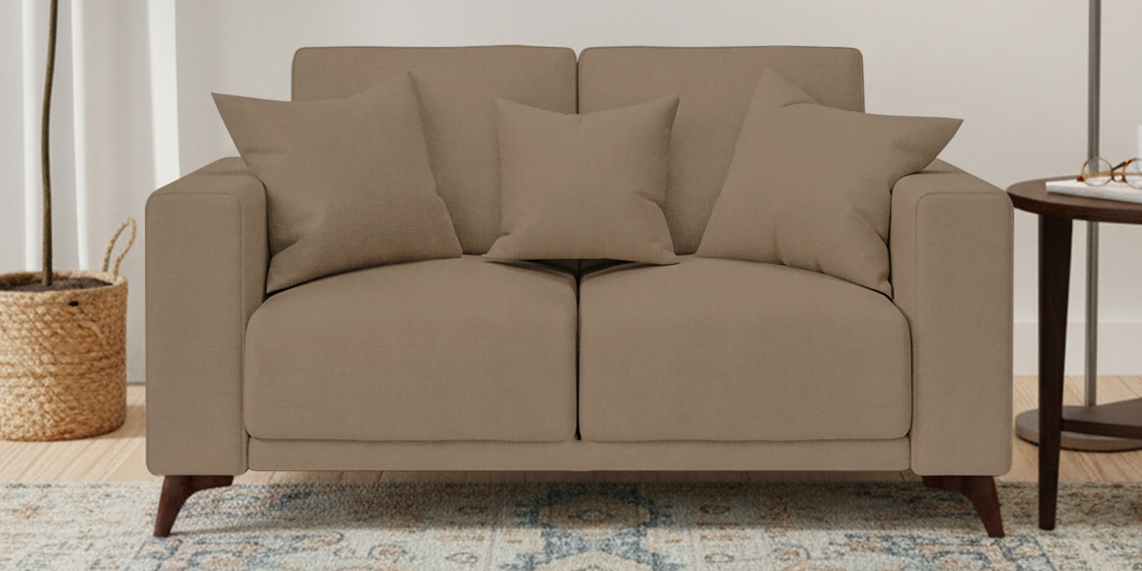 Luca Fabric 2 Seater Sofa In Hazel Beige Colour