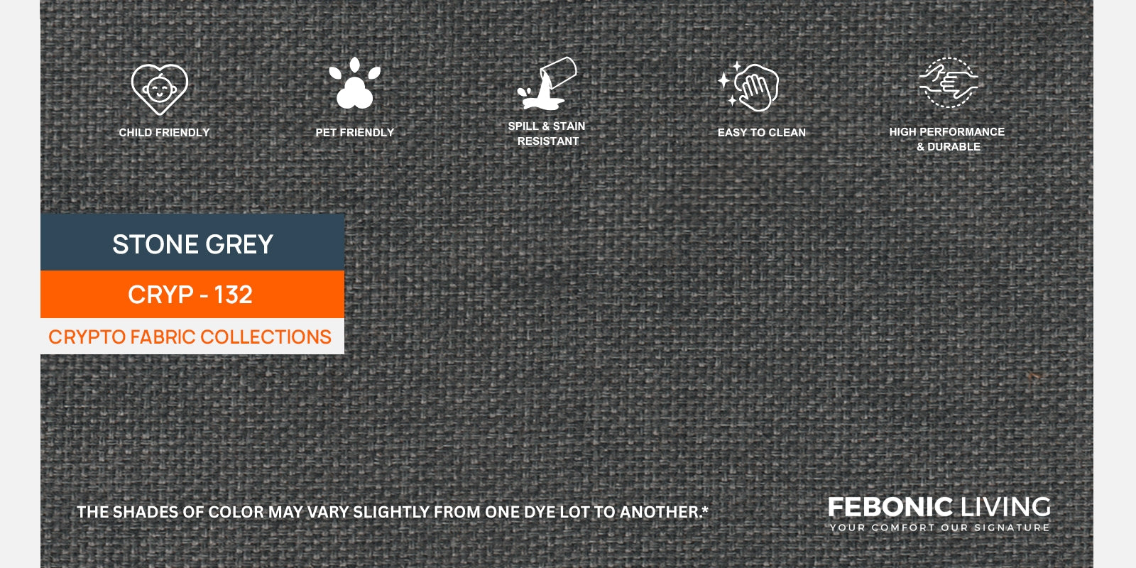 Luca Fabric 2 Seater Sofa In Stone Grey Colour