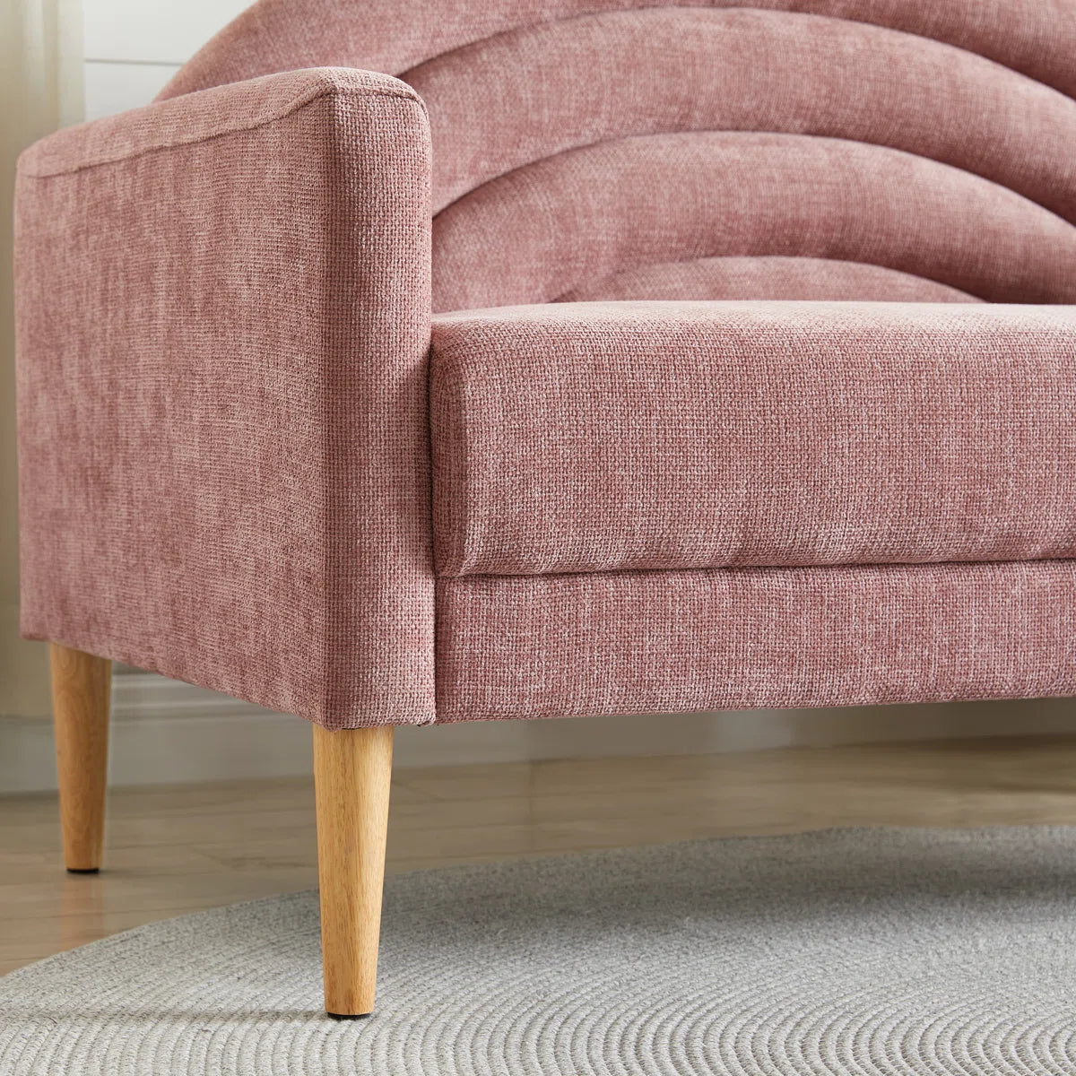Lucia 2 Seater Fabric Sofa - Salmon Pink
