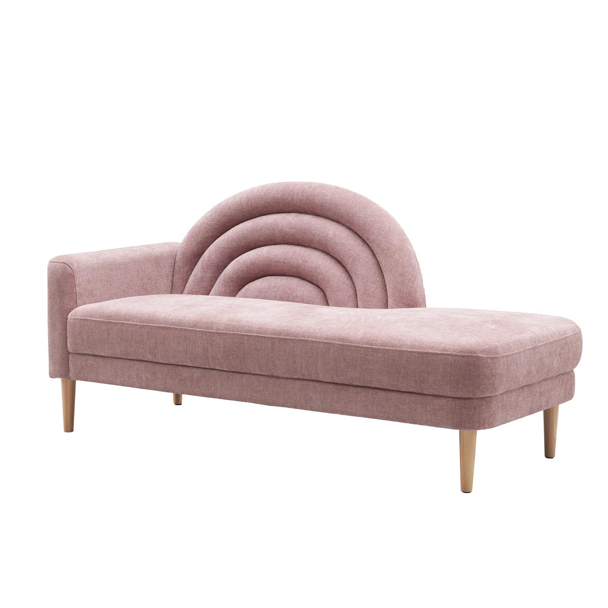 Lucia Fabric Chaise Lounger - Salmon Pink
