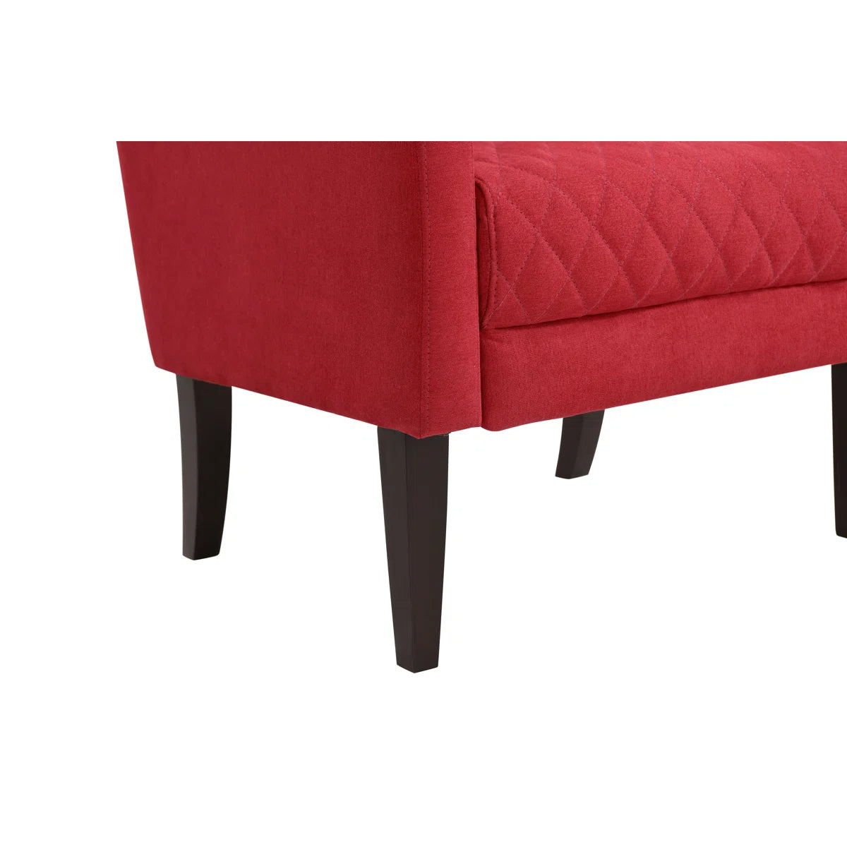 Velani Quilted Wing Chair in Crimson Red Colour