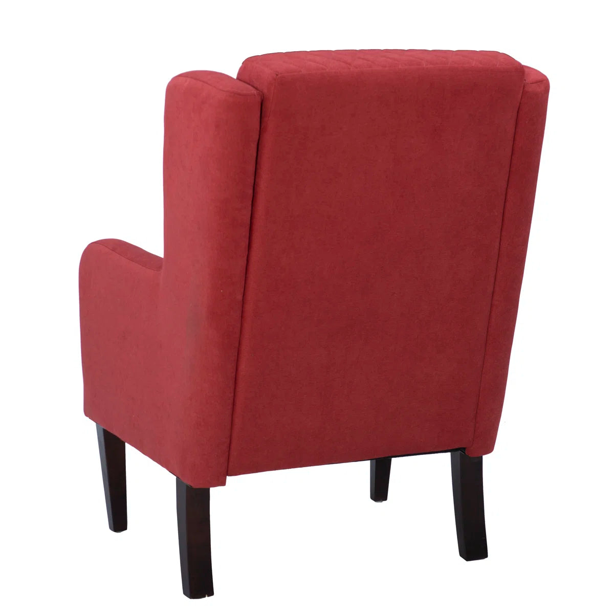Velani Quilted Wing Chair in Crimson Red Colour