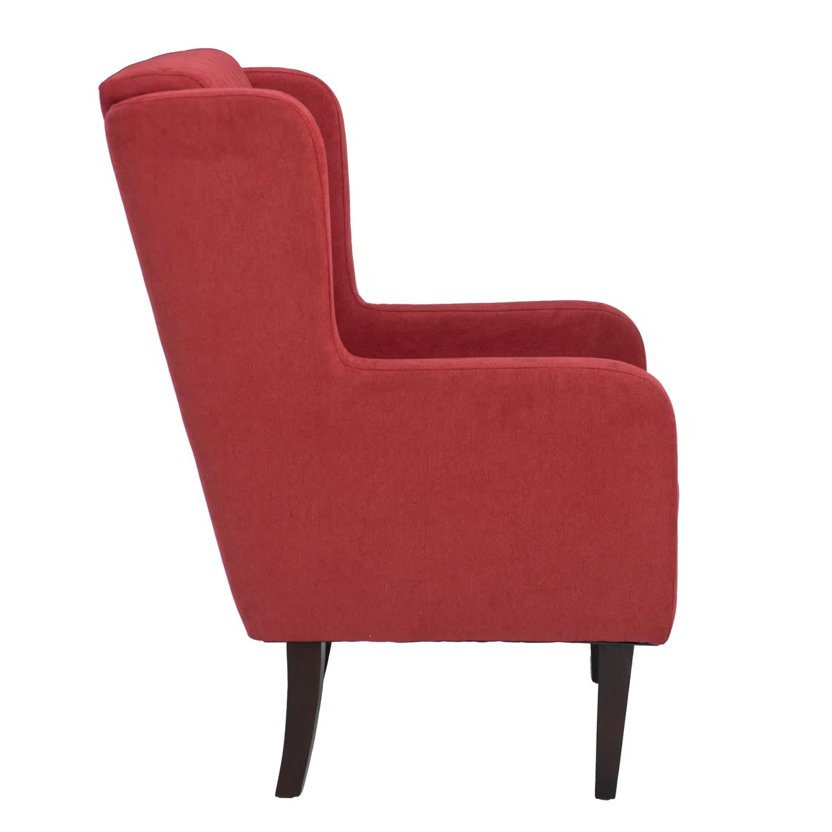 Velani Quilted Wing Chair in Crimson Red Colour
