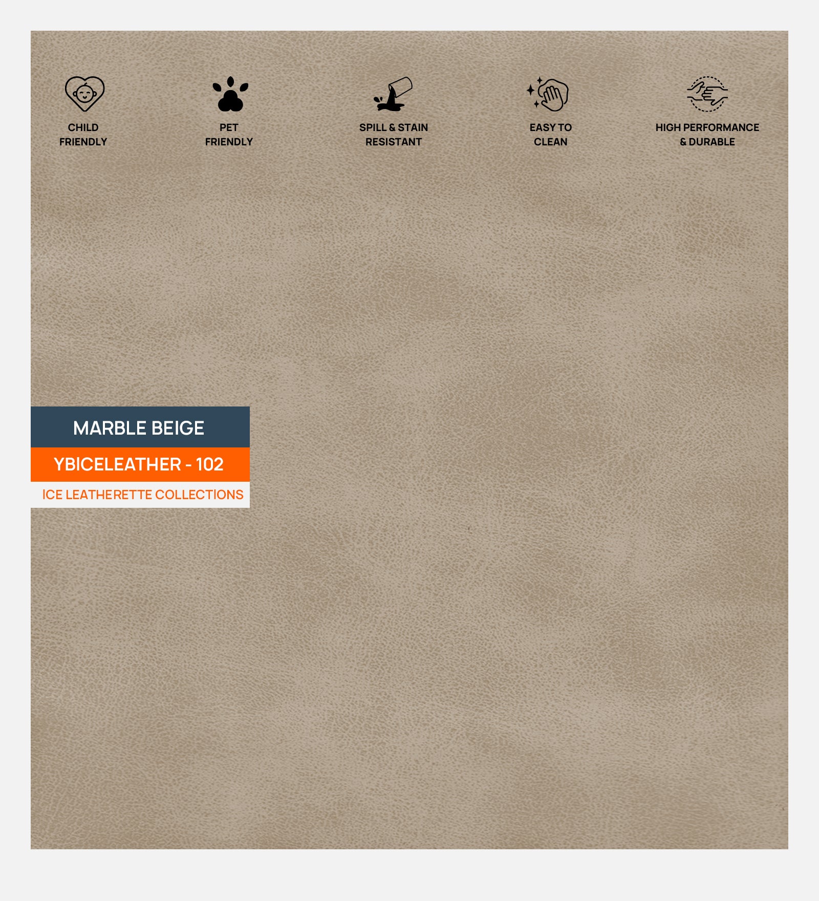 Sterio Leatherette 1 Seater Sofa In Marble Beige Colour - Febonic Living