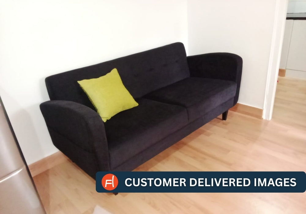 Marq Fabric 3 Seater Sofa In Vivid Orange Colour - Febonic Living