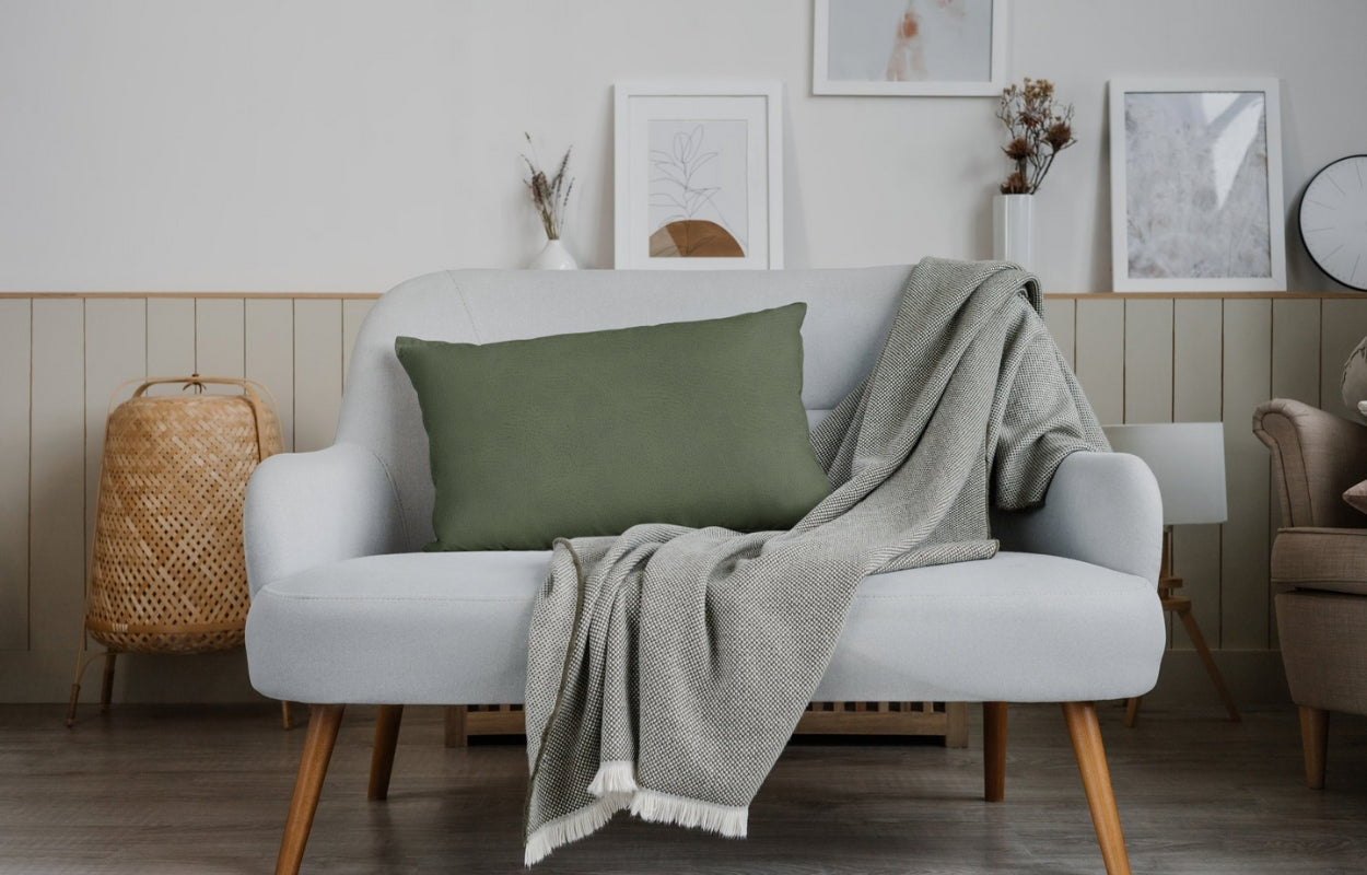 Artificial Leather Swatch Moss Green 118 Code - Febonic Living