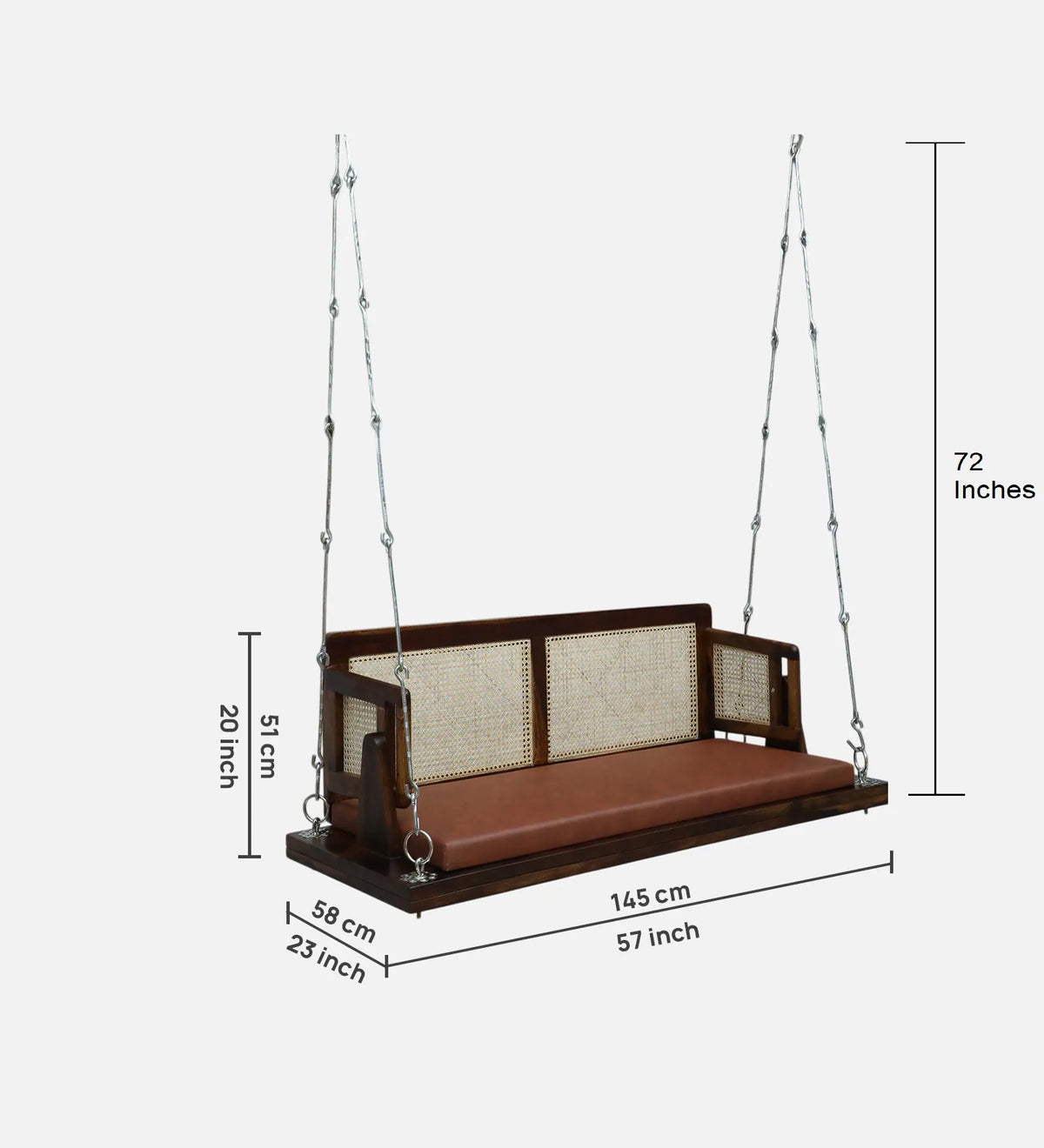 Mahane Sheesham Wood Swing In Provincial Teak Finish
