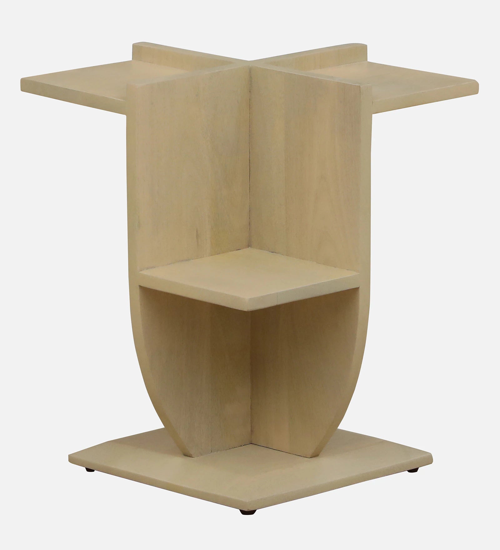 Boisen Solid Wood End Table In Gold Wash Finish - Febonic Living