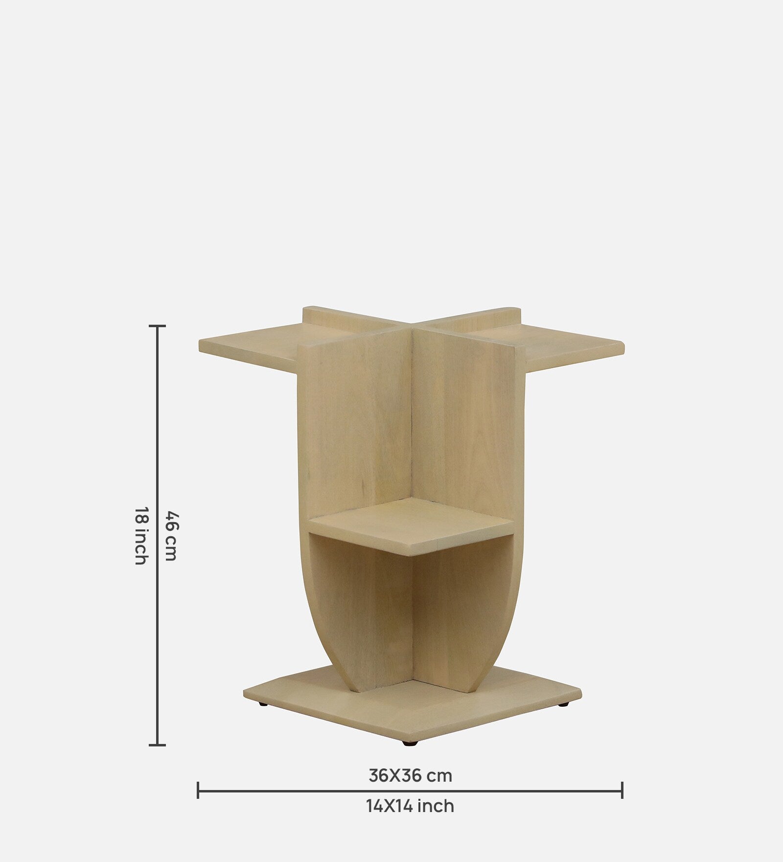 Boisen Solid Wood End Table In Gold Wash Finish - Febonic Living