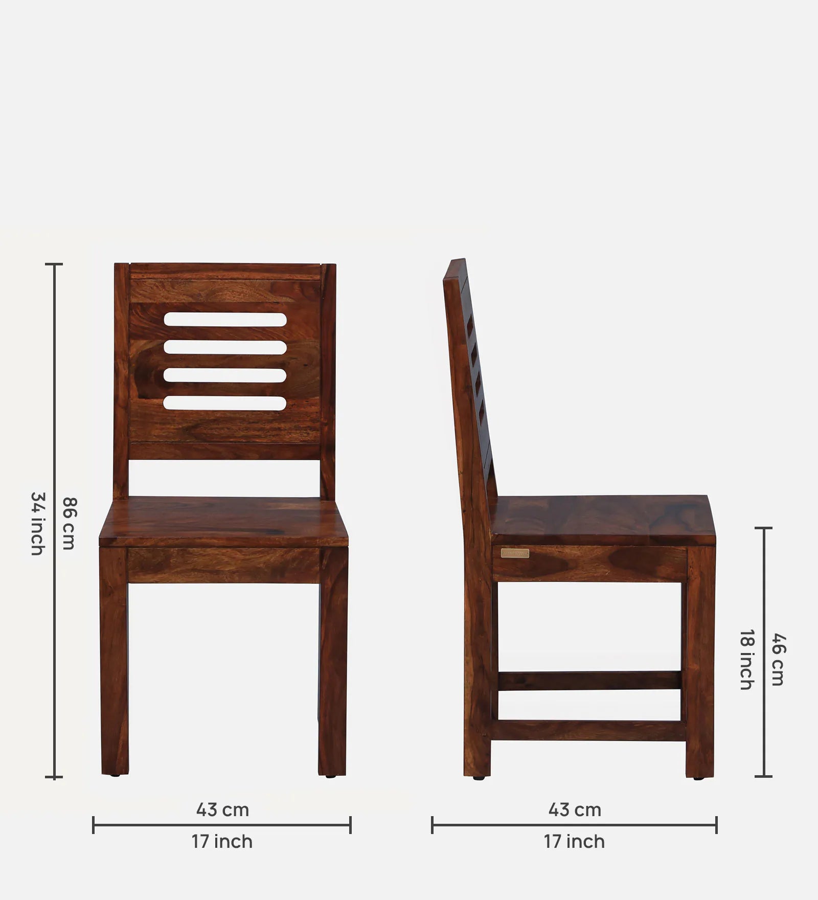 Ticky Sheesham Wood 4 Seater Dining Set In Scratch Resistant Honey Oak Finish - Febonic Living