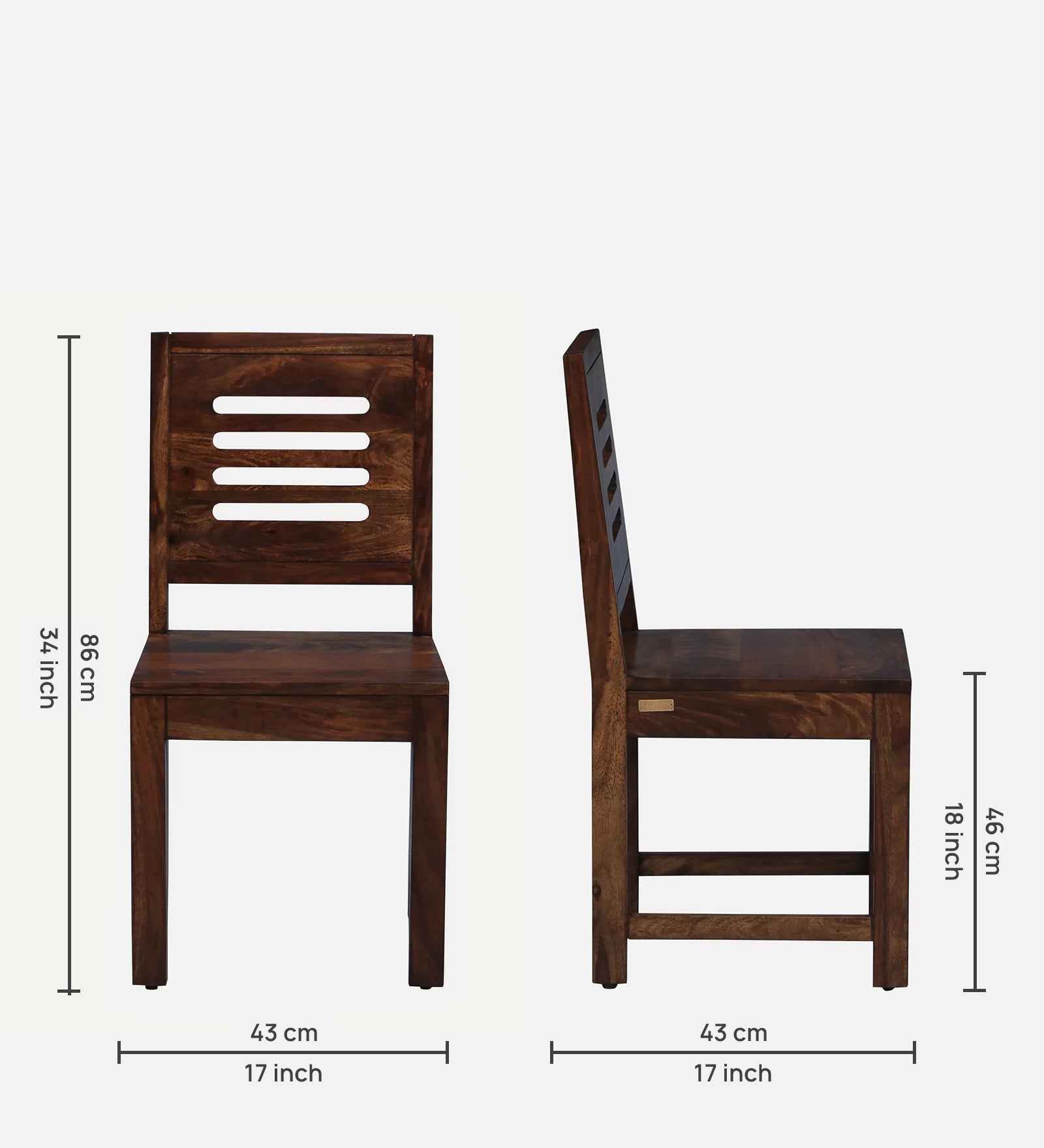 Ticky Sheesham Wood 4 Seater Dining Set In Scratch Resistant Provincial Teak Finish - Febonic Living