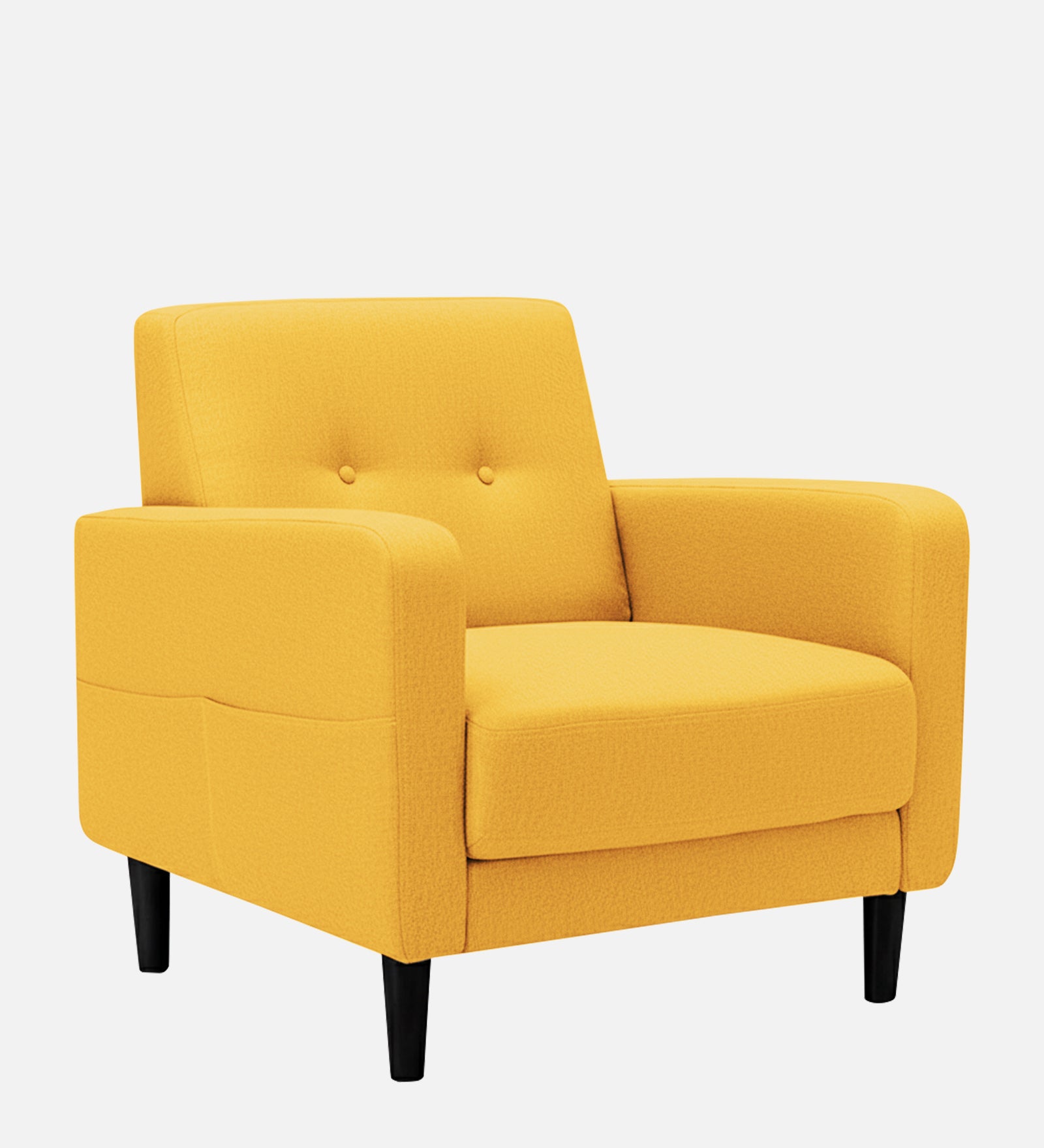 Marq Fabric 1 Seater Sofa In Bold Yellow Colour - Febonic Living