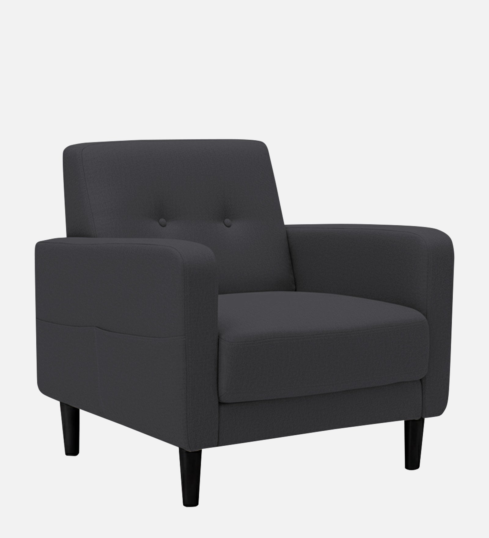 Marq Fabric 1 Seater Sofa In Charcoal Grey Colour - Febonic Living