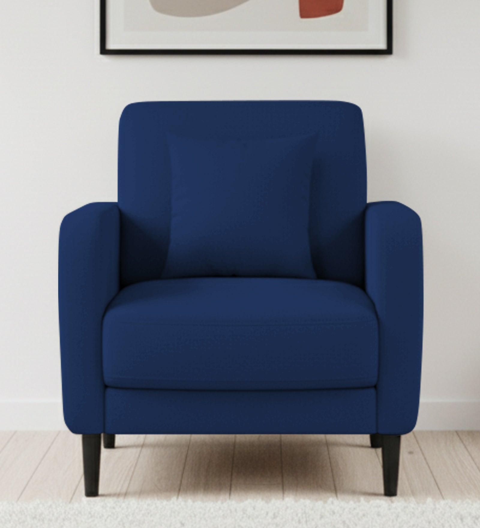 Marq Fabric 1 Seater Sofa In Royal Blue Colour