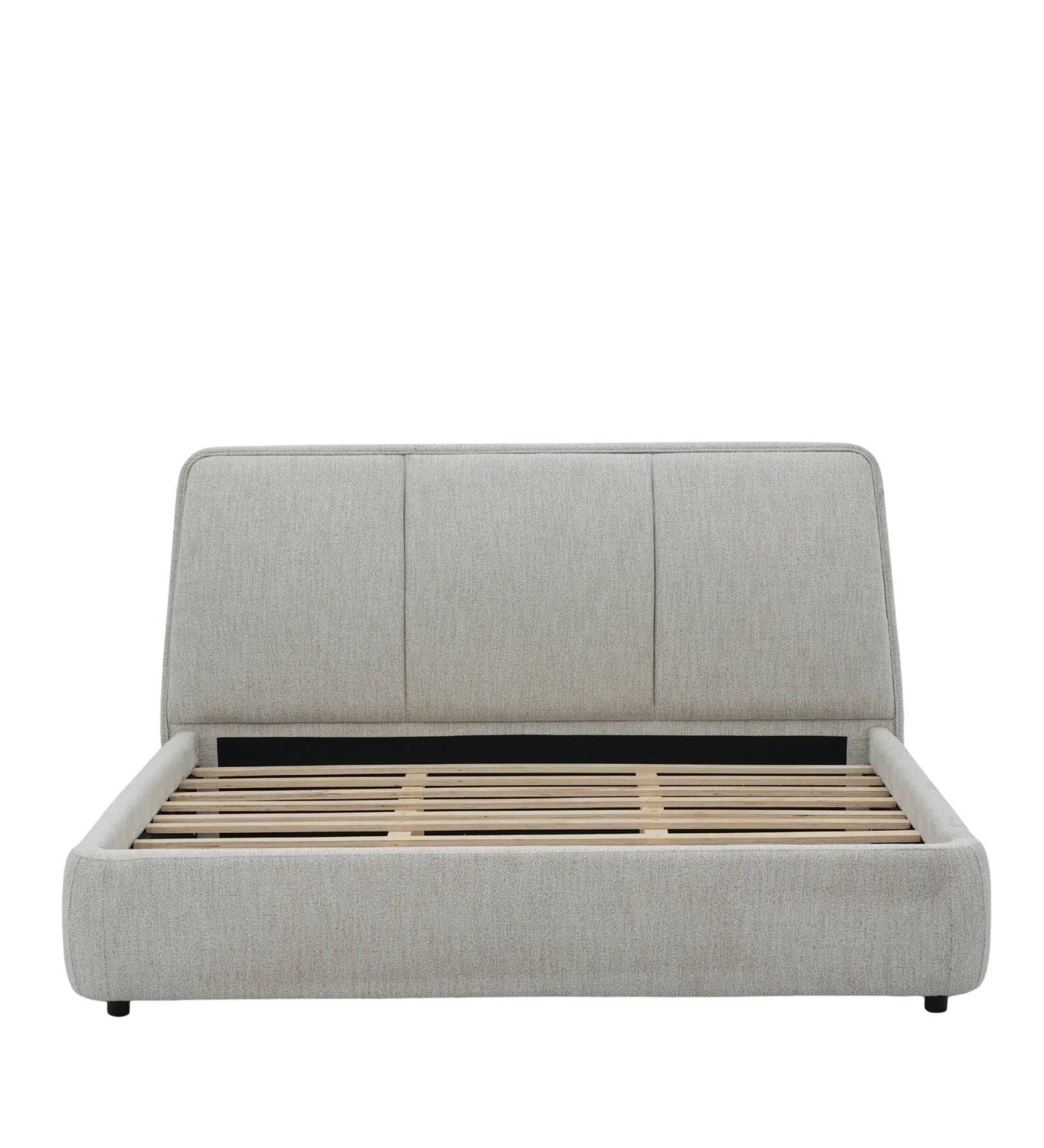 Marsa Fabric Upholstered King Size Bed In Lit Grey Colour