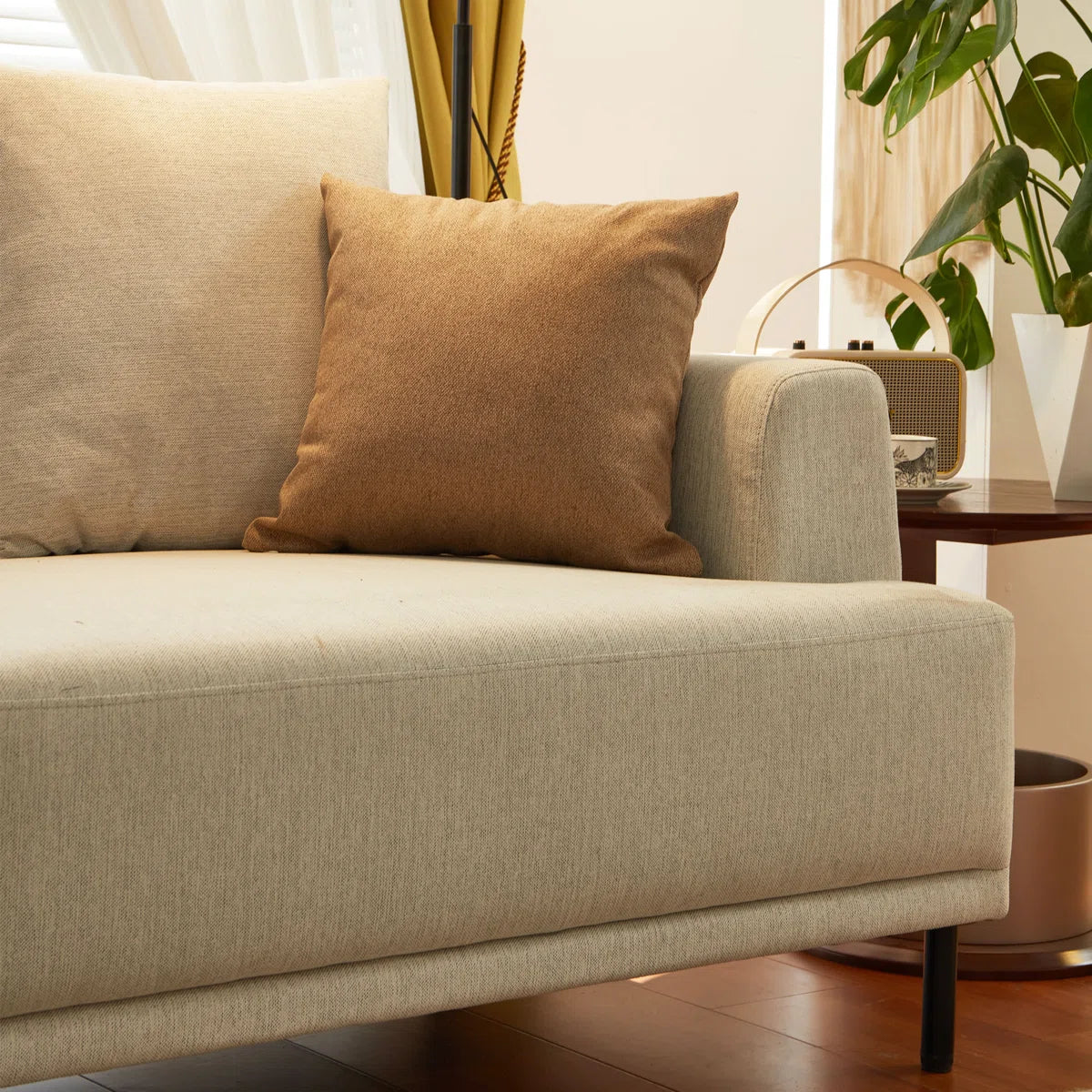 Matrix Fabric 3 Seater Sofa In Ivory Cream Colour