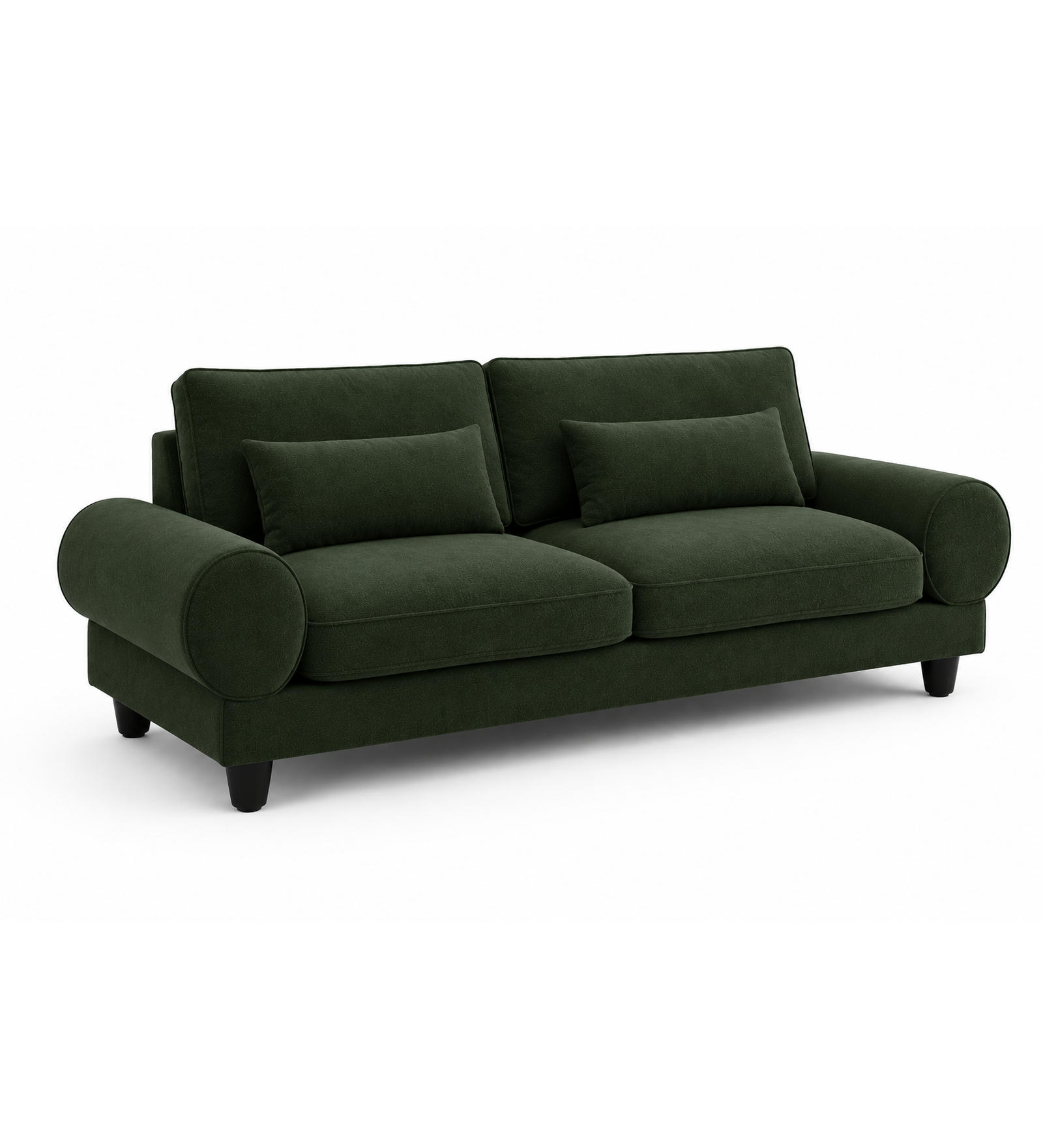 Megan 3 Seater Sofa Dark Green - Slant View by Febonic Living