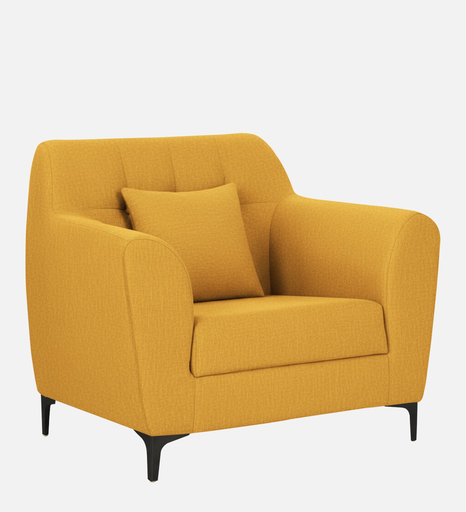 Melaan Fabric 1 Seater Sofa In Bold Yellow Colour - Febonic Living