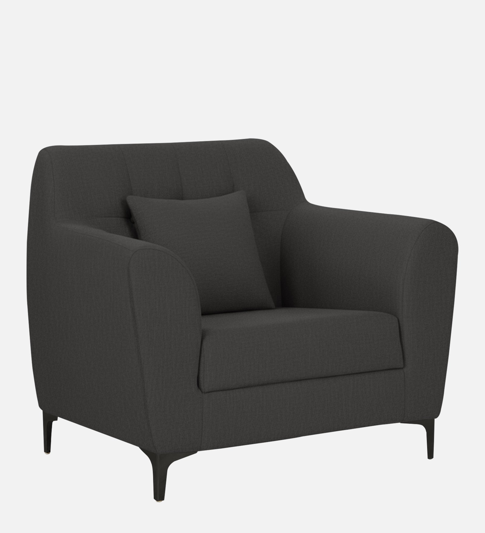 Melaan Fabric 1 Seater Sofa In Charcoal Grey Colour - Febonic Living
