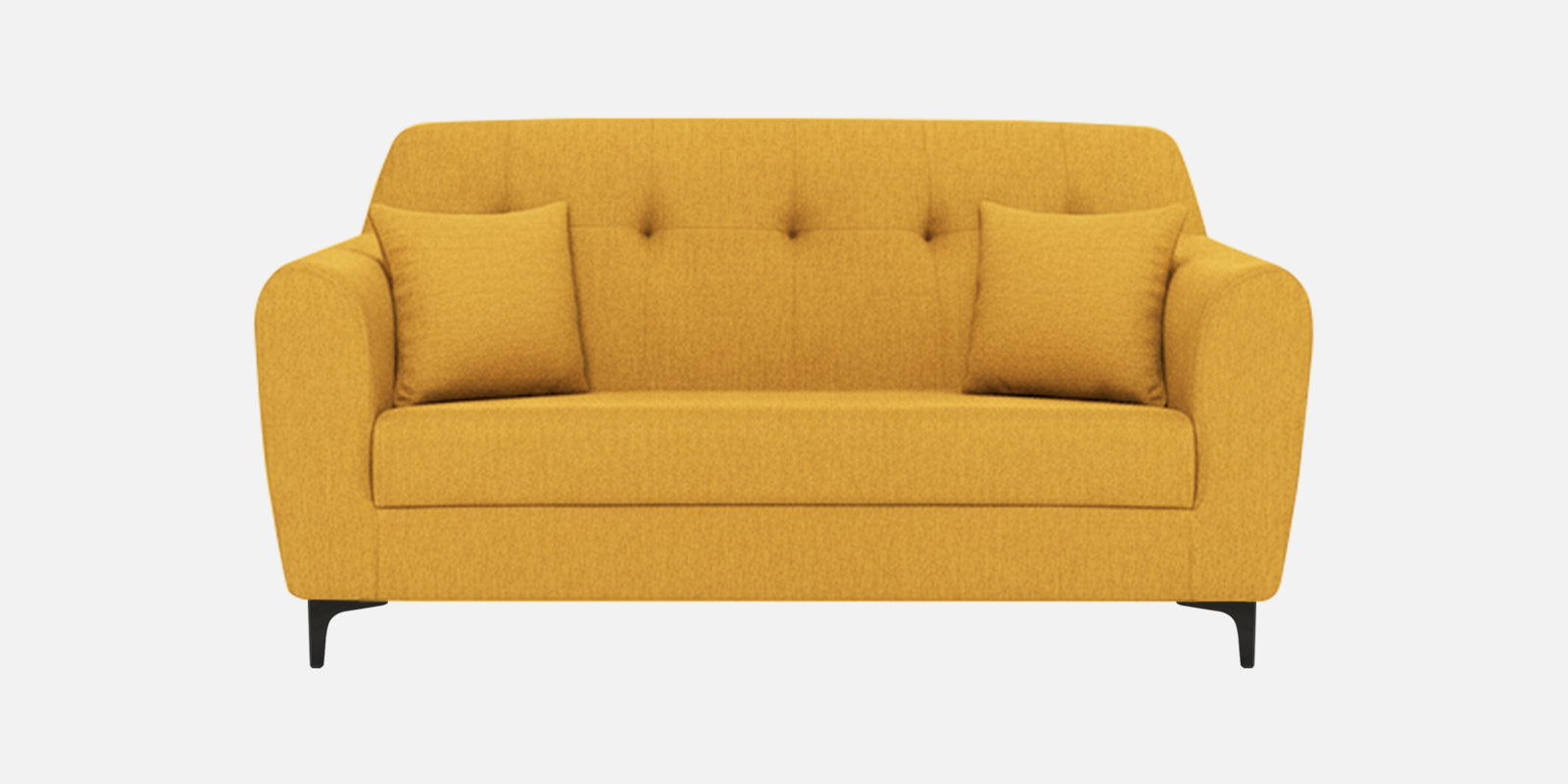 Melaan Fabric 2 Seater Sofa In Bold Yellow Colour - Febonic Living