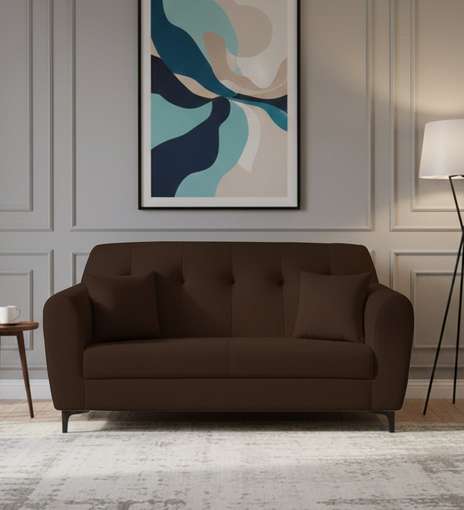 Melaan 2 Seater Fabric Sofa - Coffee Brown by Febonic Living