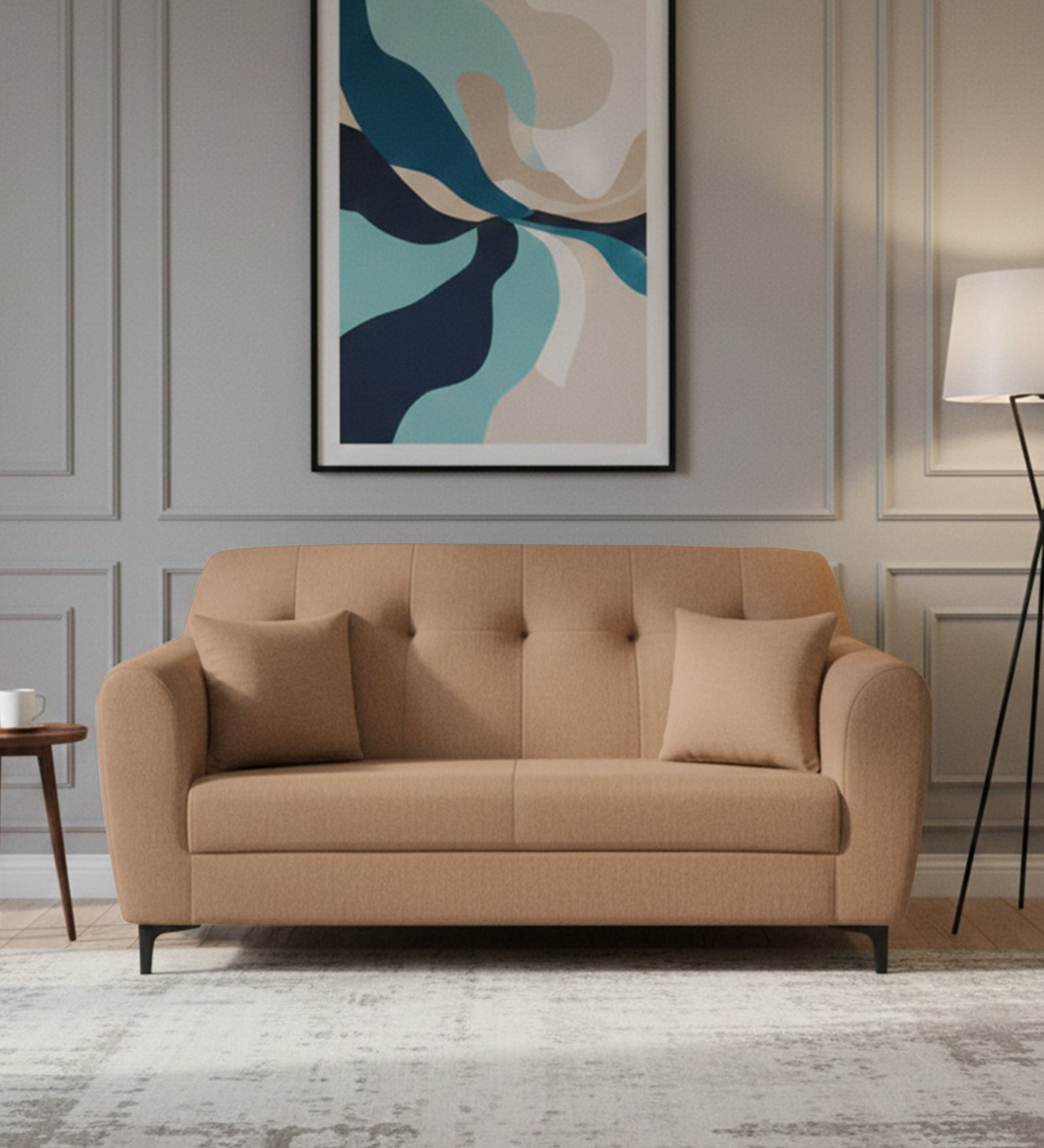 Melaan 2 Seater Fabric Sofa - Cosmic Beige by Febonic Living