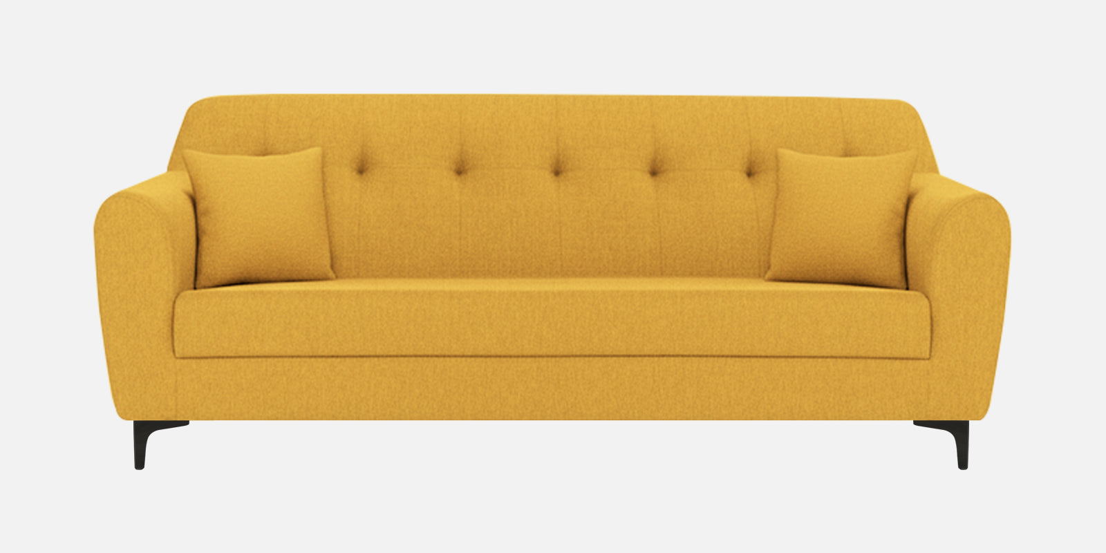 Melaan Fabric 3 Seater Sofa In Bold Yellow Colour