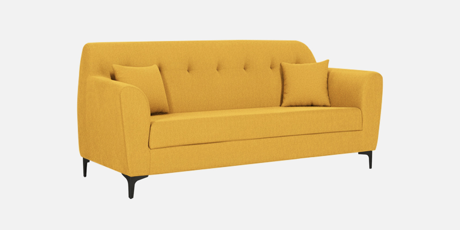 Melaan Fabric 3 Seater Sofa In Bold Yellow Colour