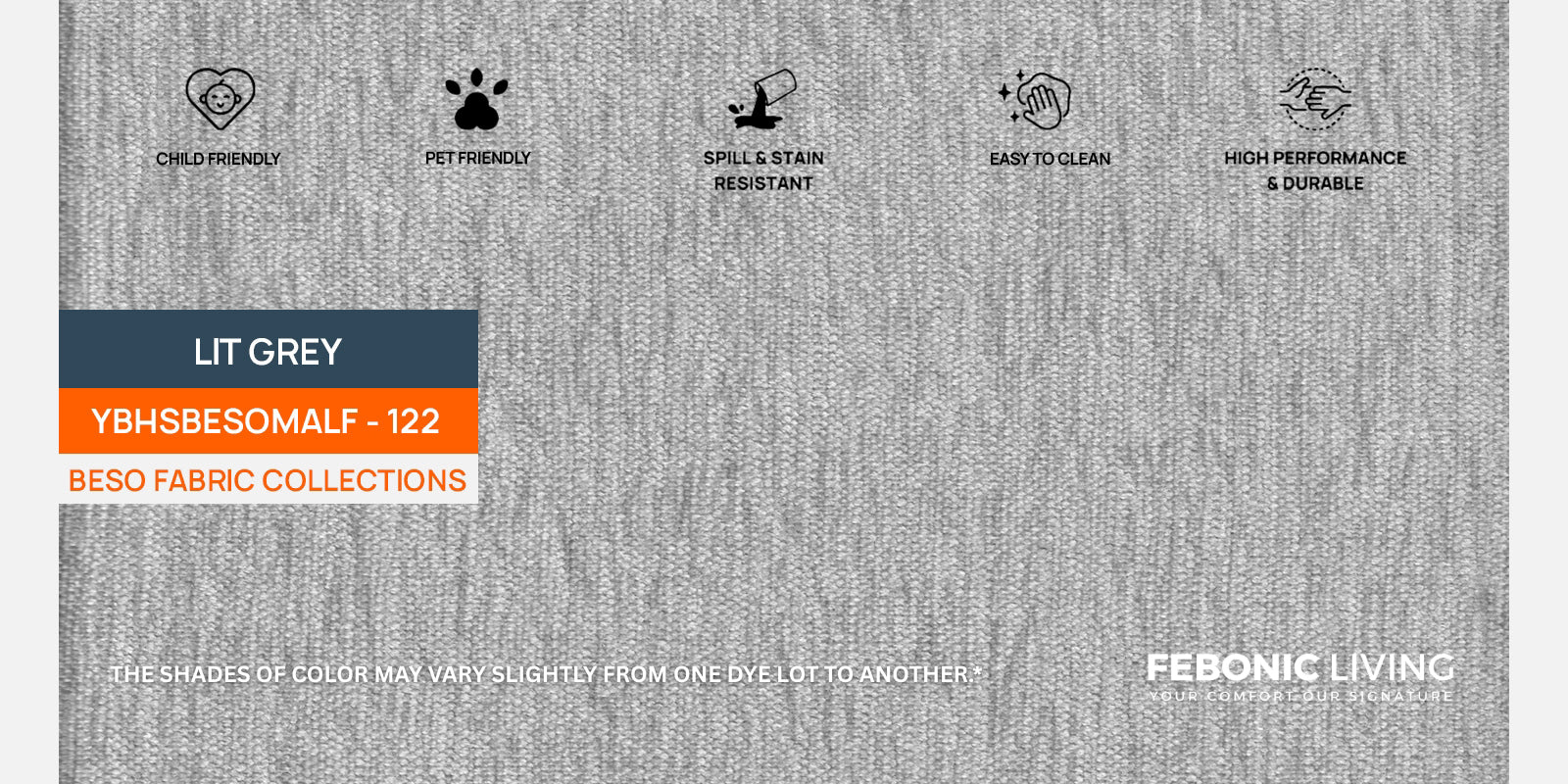 Melaan Fabric 3 Seater Sofa In Lit Grey Colour