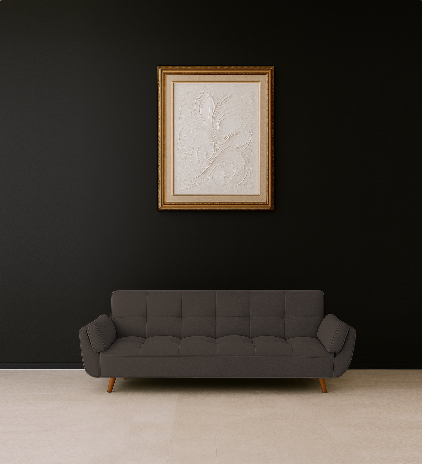 Melano Fabric 3 Seater Convertible Sofa Cum Bed In Caspa Brown Colour