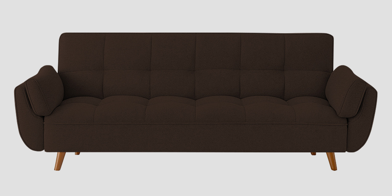 Melano Fabric 3 Seater Convertible Sofa Cum Bed In Cidar Brown Colour