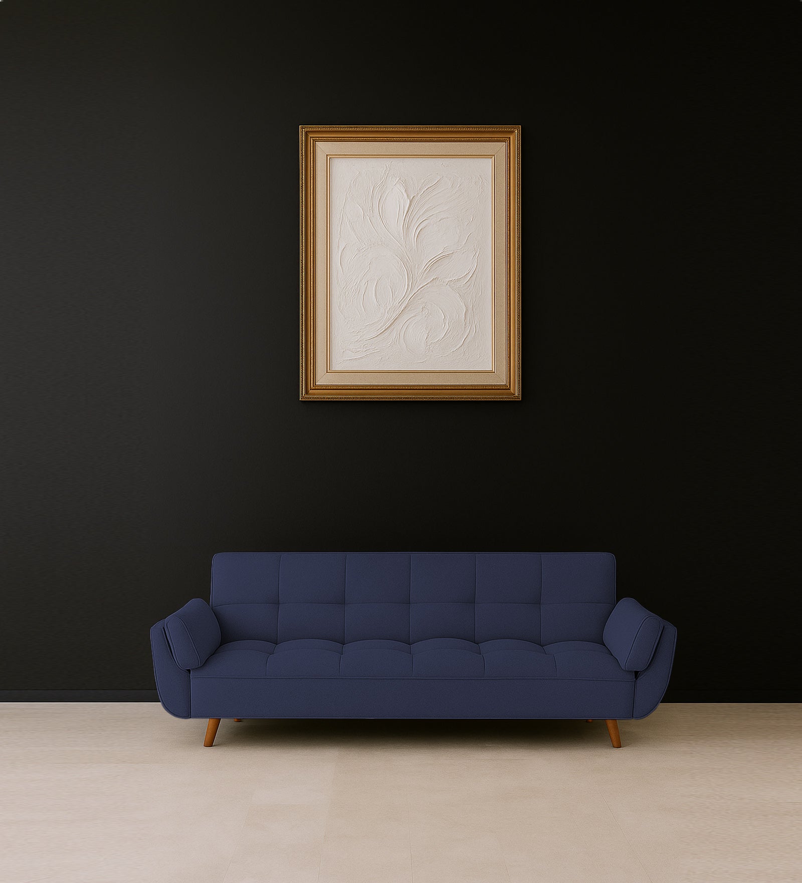 Melano Fabric 3 Seater Convertible Sofa Cum Bed In Slate Blue Colour