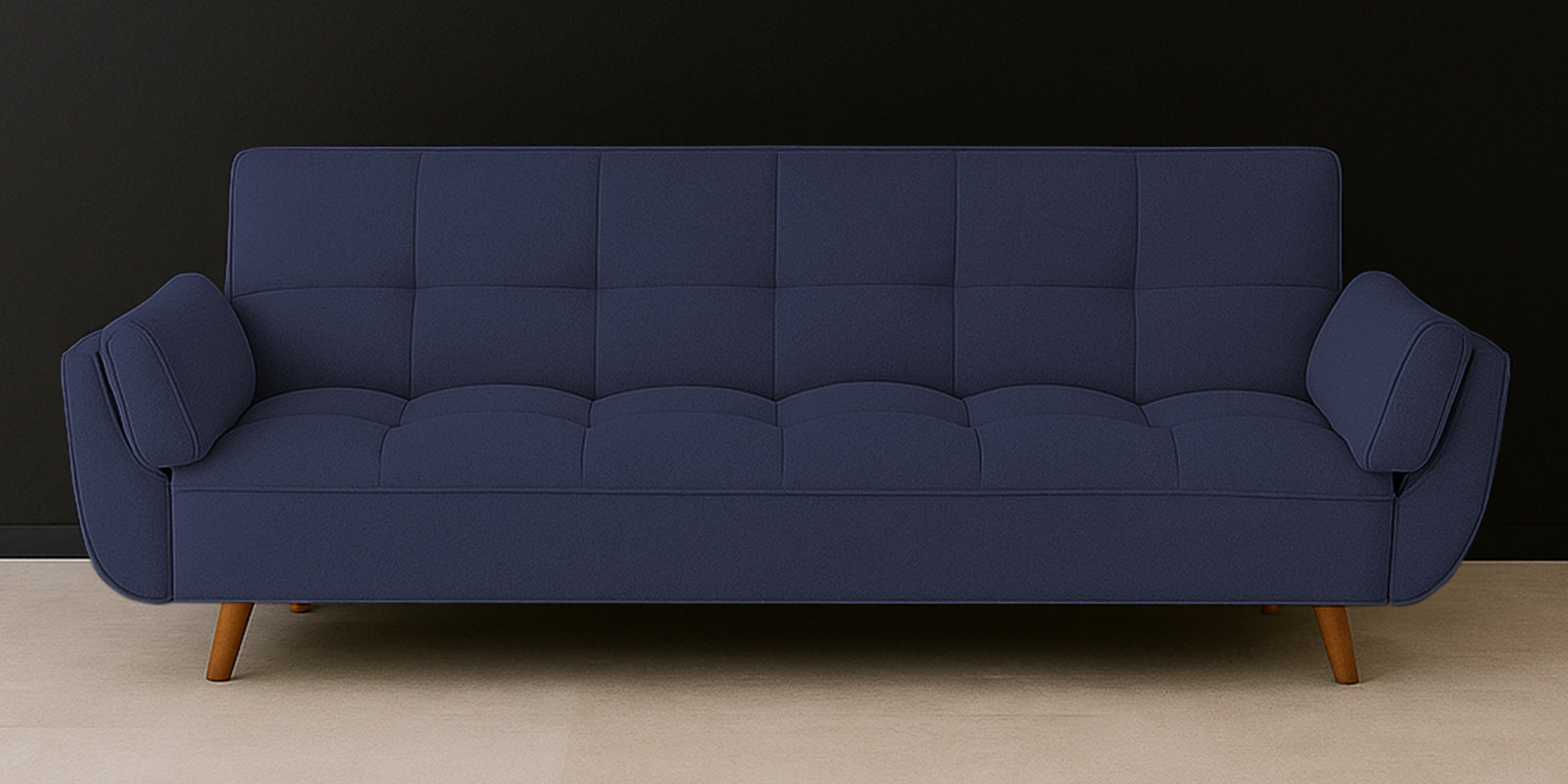 Melano Fabric 3 Seater Convertible Sofa Cum Bed In Slate Blue Colour
