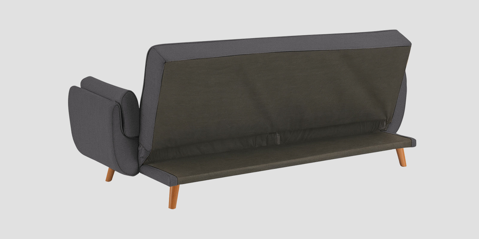 Melano Fabric 3 Seater Convertible Sofa Cum Bed In Sudo Grey Colour