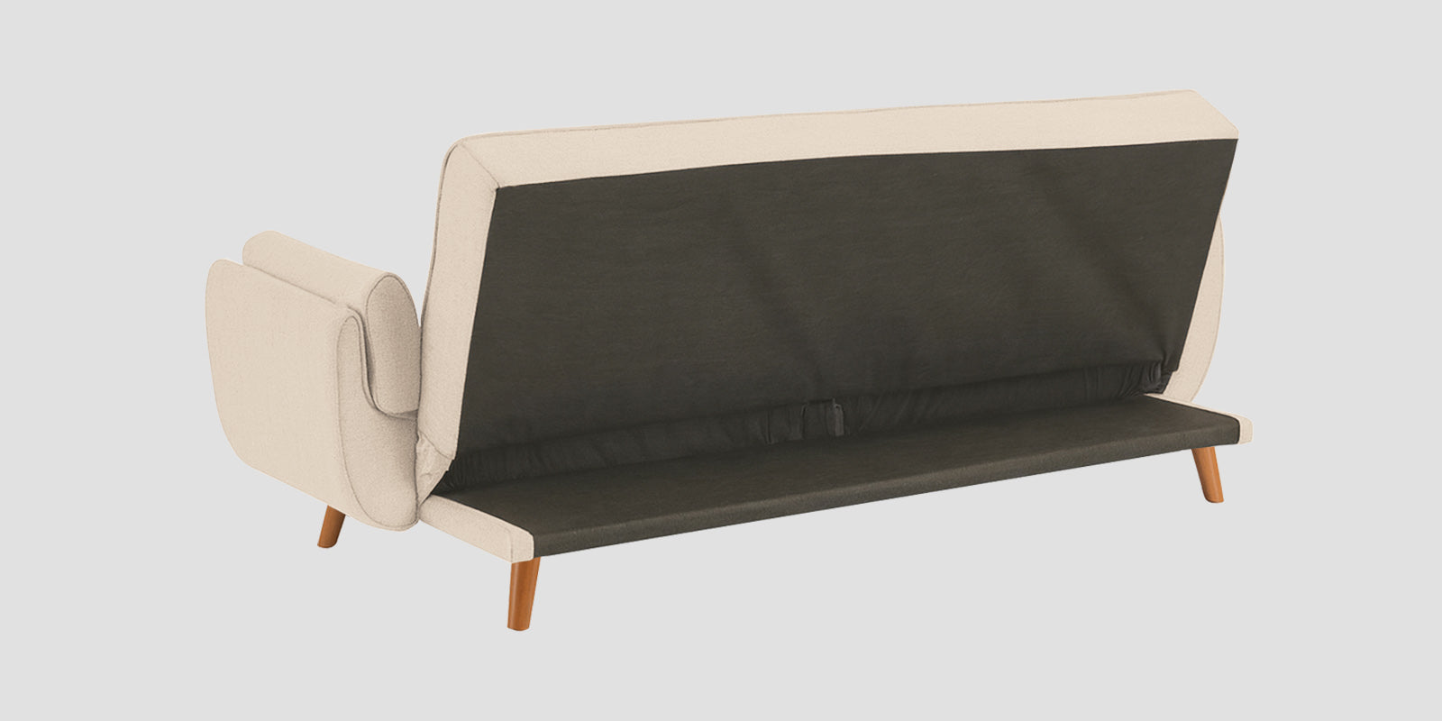 Melano Fabric 3 Seater Convertible Sofa Cum Bed In Woom Beige Colour