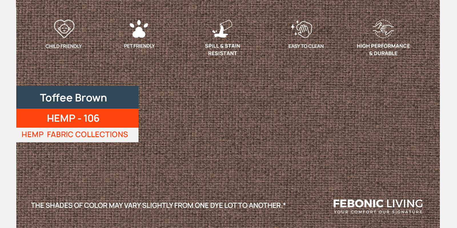 Melano Fabric 3 Seater Sofa In Toffee Brown Colour