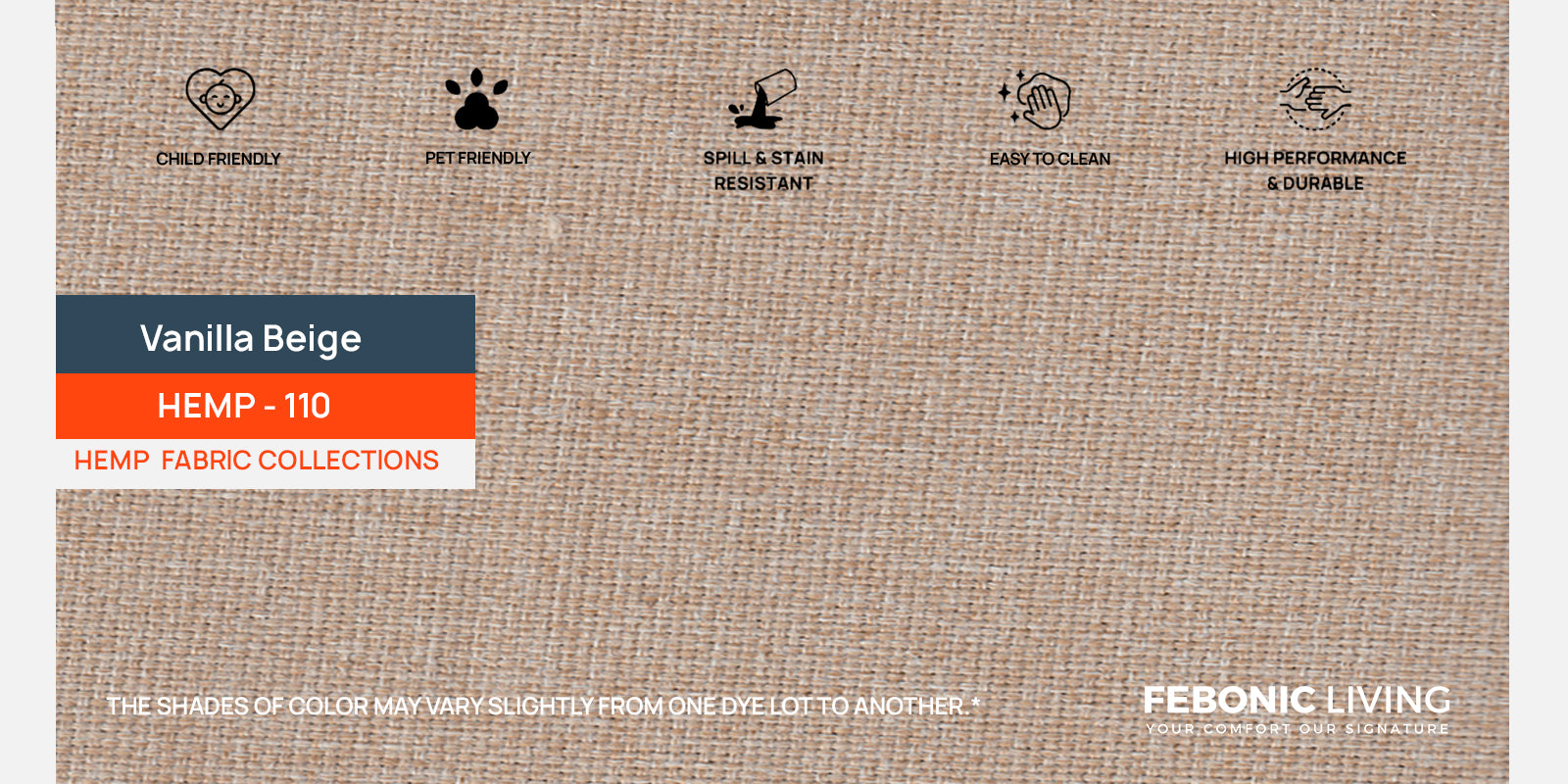 Melano Fabric 3 Seater Sofa In Vanilla Beige Colour