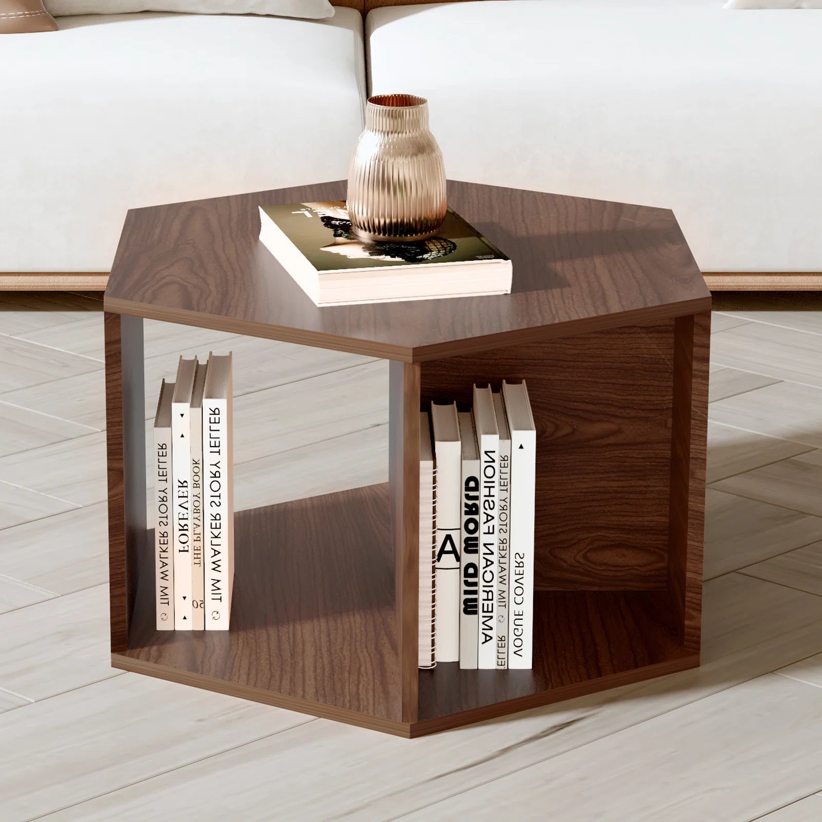 Melva Coffee Table In Oral Wallnut Finish