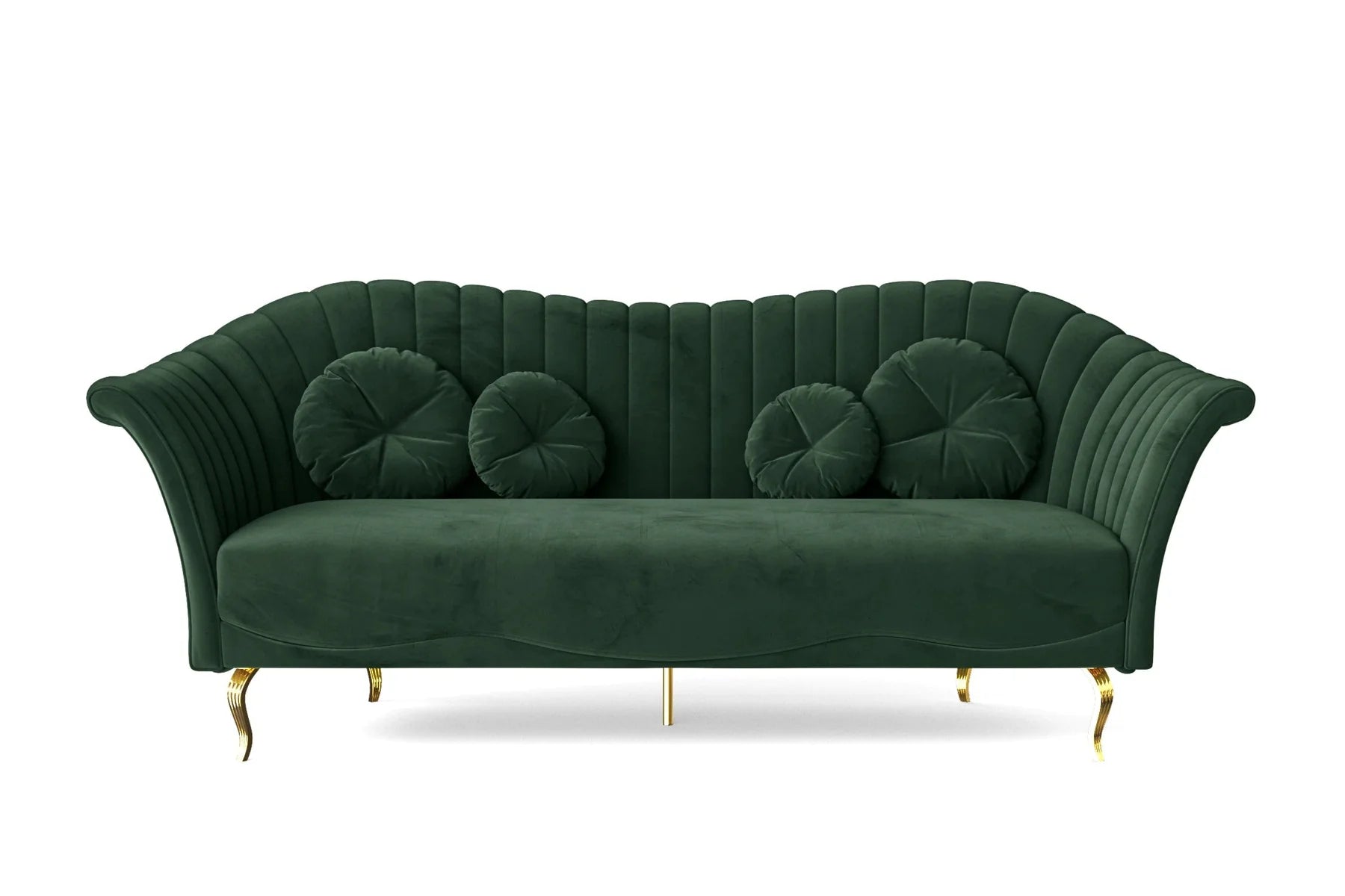 Dikka Velvet 3 Seater Sofa In Amazon Green Colour - Febonic Living