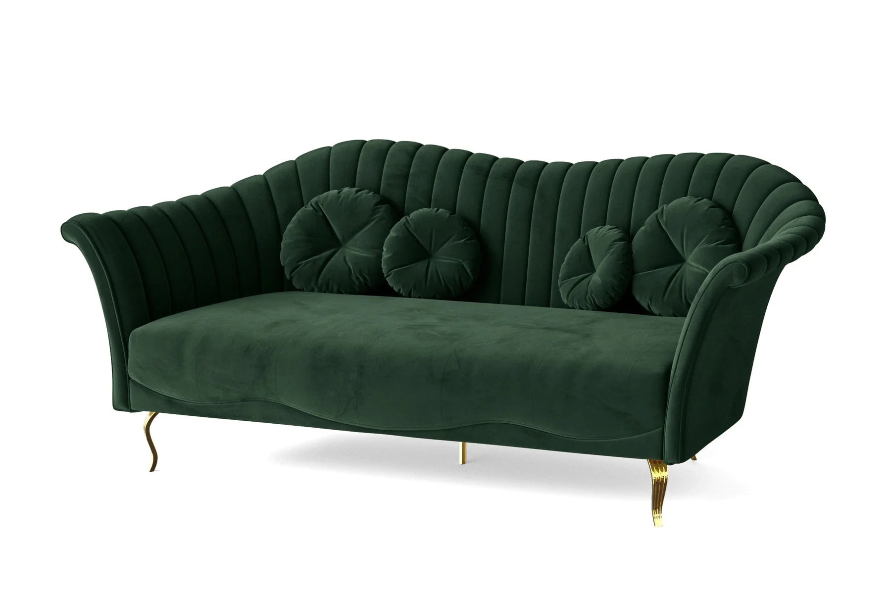 Dikka Velvet 3 Seater Sofa In Amazon Green Colour - Febonic Living
