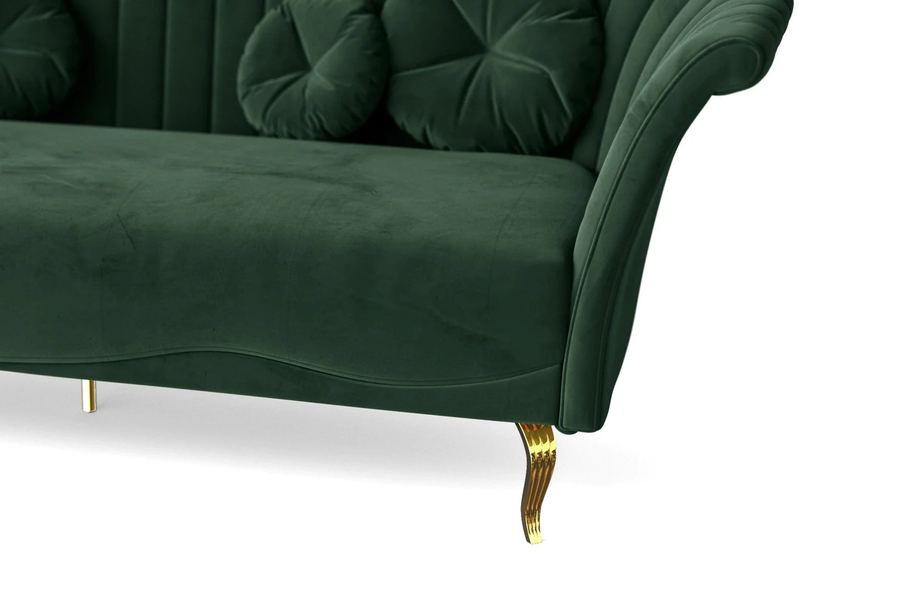 Dikka Velvet 3 Seater Sofa In Amazon Green Colour - Febonic Living
