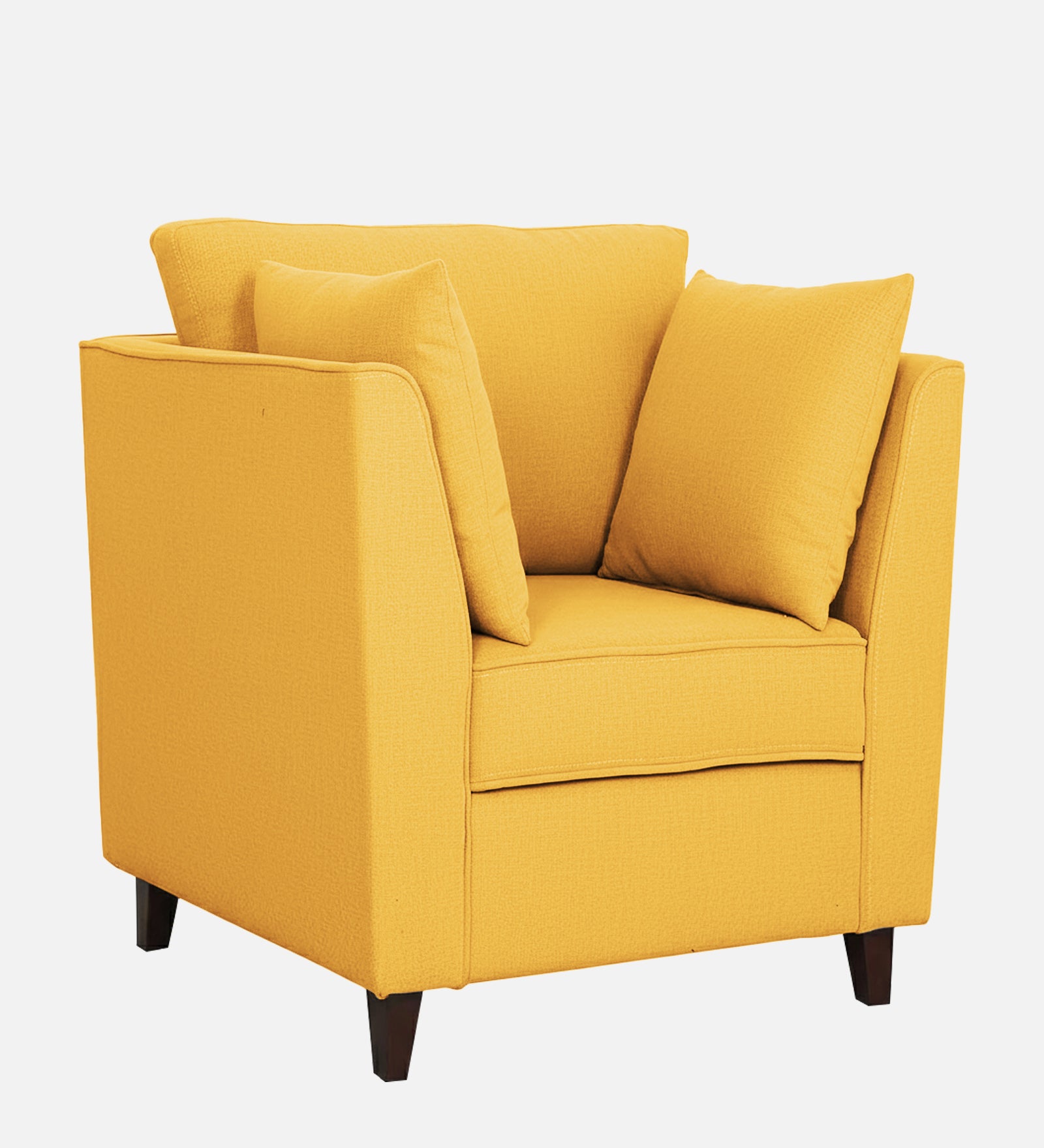 Miranda Fabric 1 Seater Sofa In Bold Yellow Colour