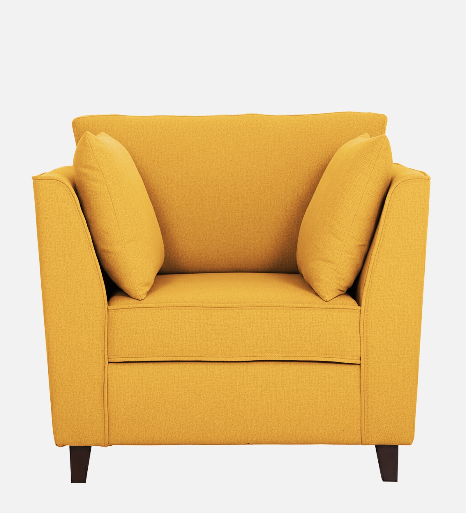 Miranda Fabric 1 Seater Sofa In Bold Yellow Colour