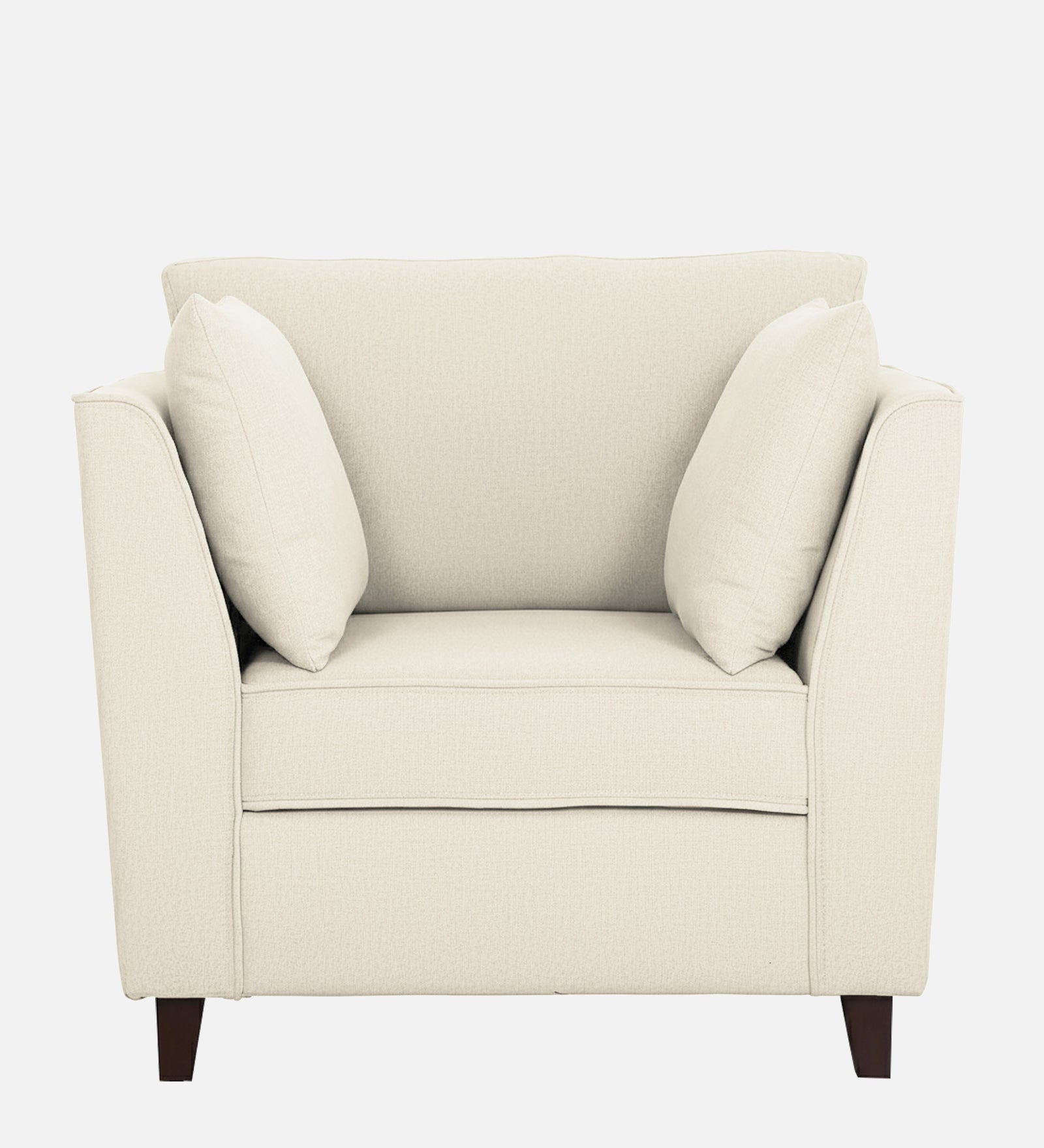 Miranda Fabric 1 Seater Sofa In Ivory Cream Colour